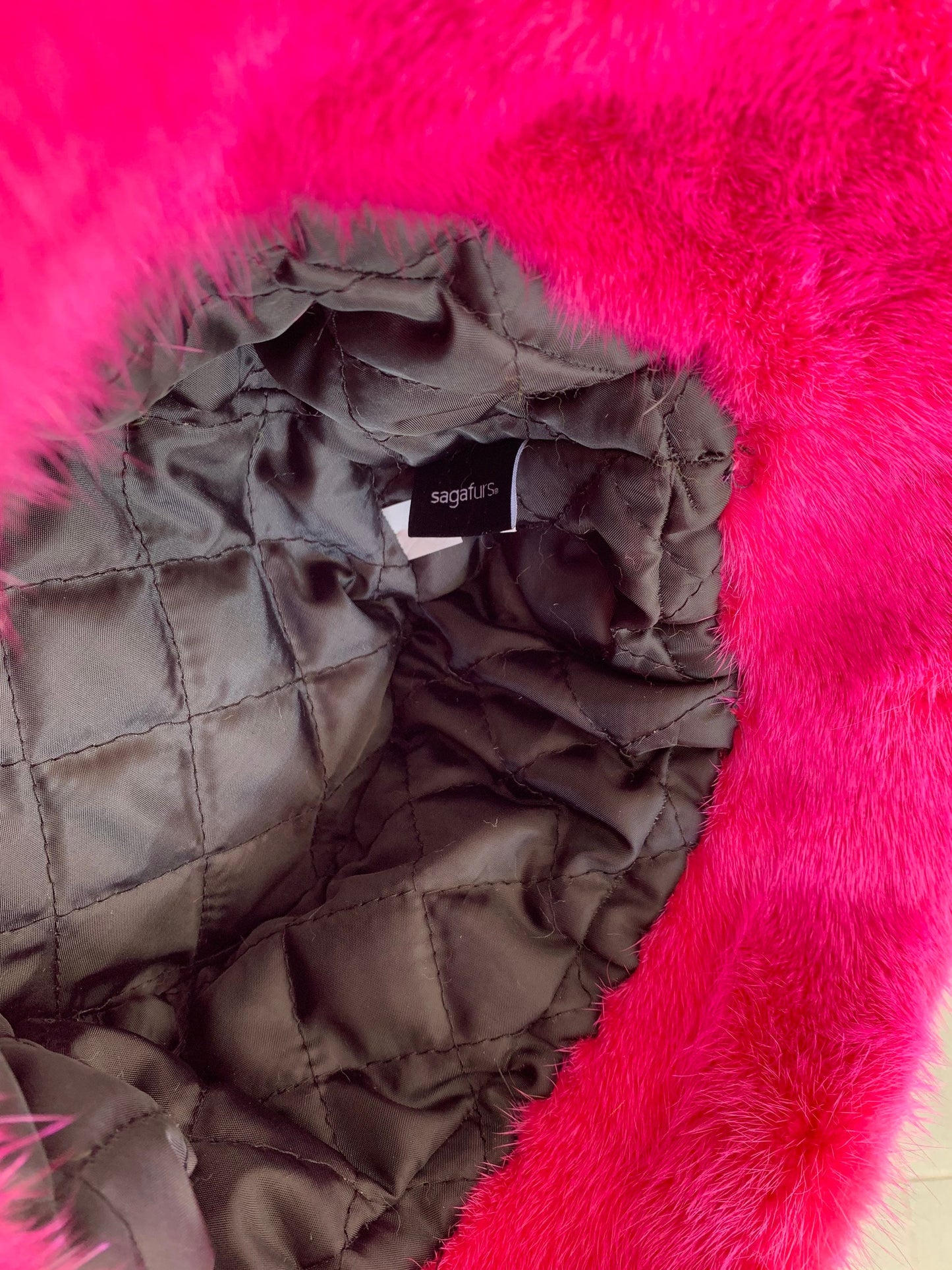 Fuchsia Mink Fur Bucket Hat: Luxury Head Warmer