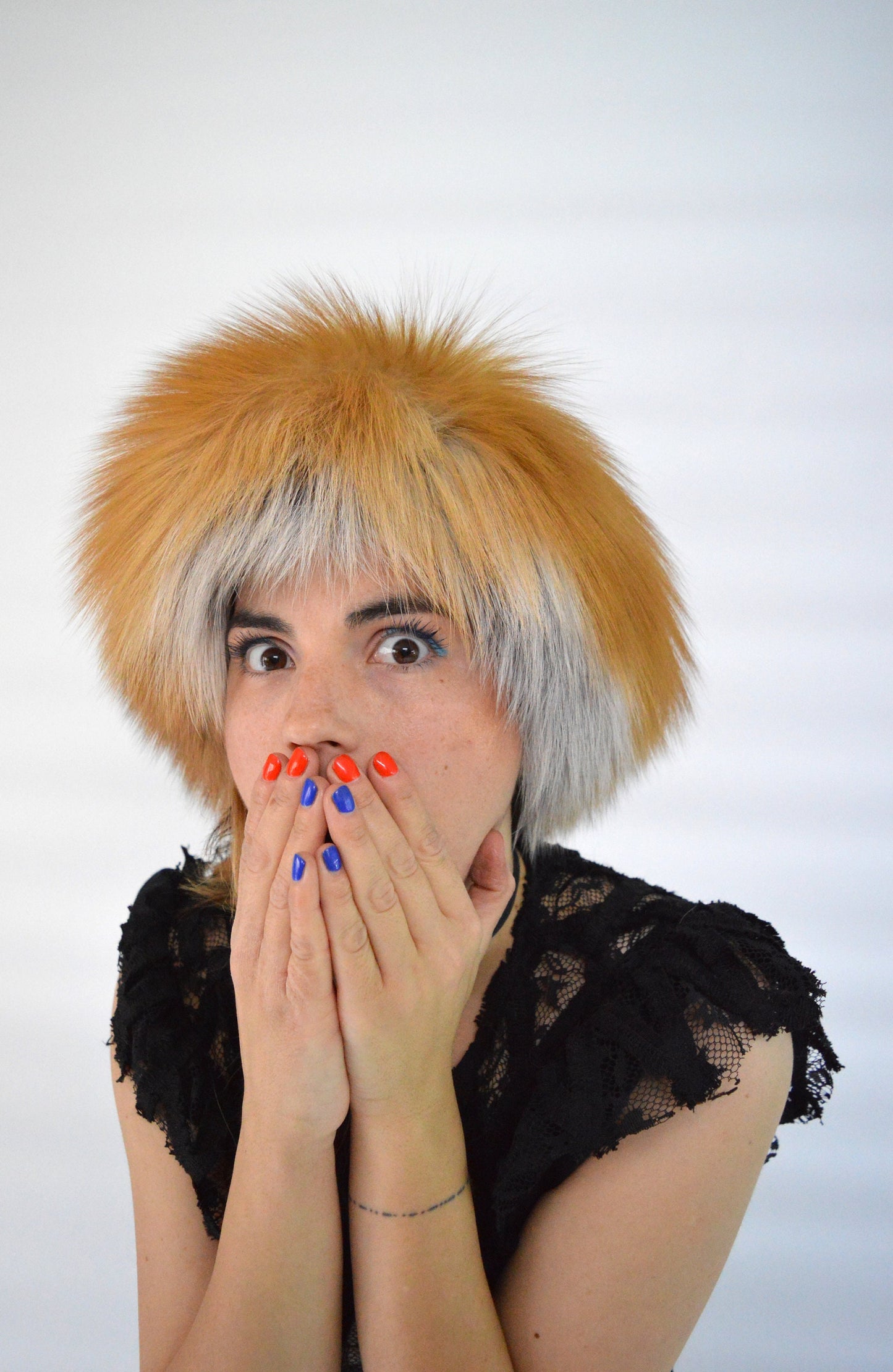 Real Red Fox Fur Headband Collar: Winter Loop Scarf