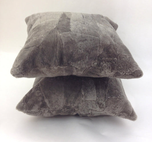 Shearling Fur Pillow Cover: Sheepskin Decorative Pillow, 45x45 cm