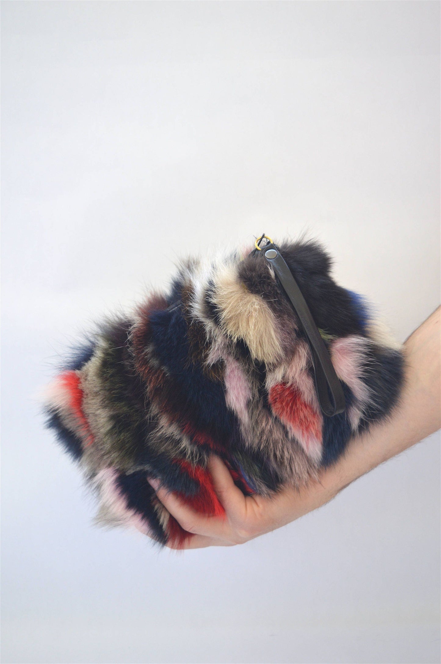 Real Fox Fur Clutch Bag: Genuine Leather Wristlet, Evening Fur Pouch