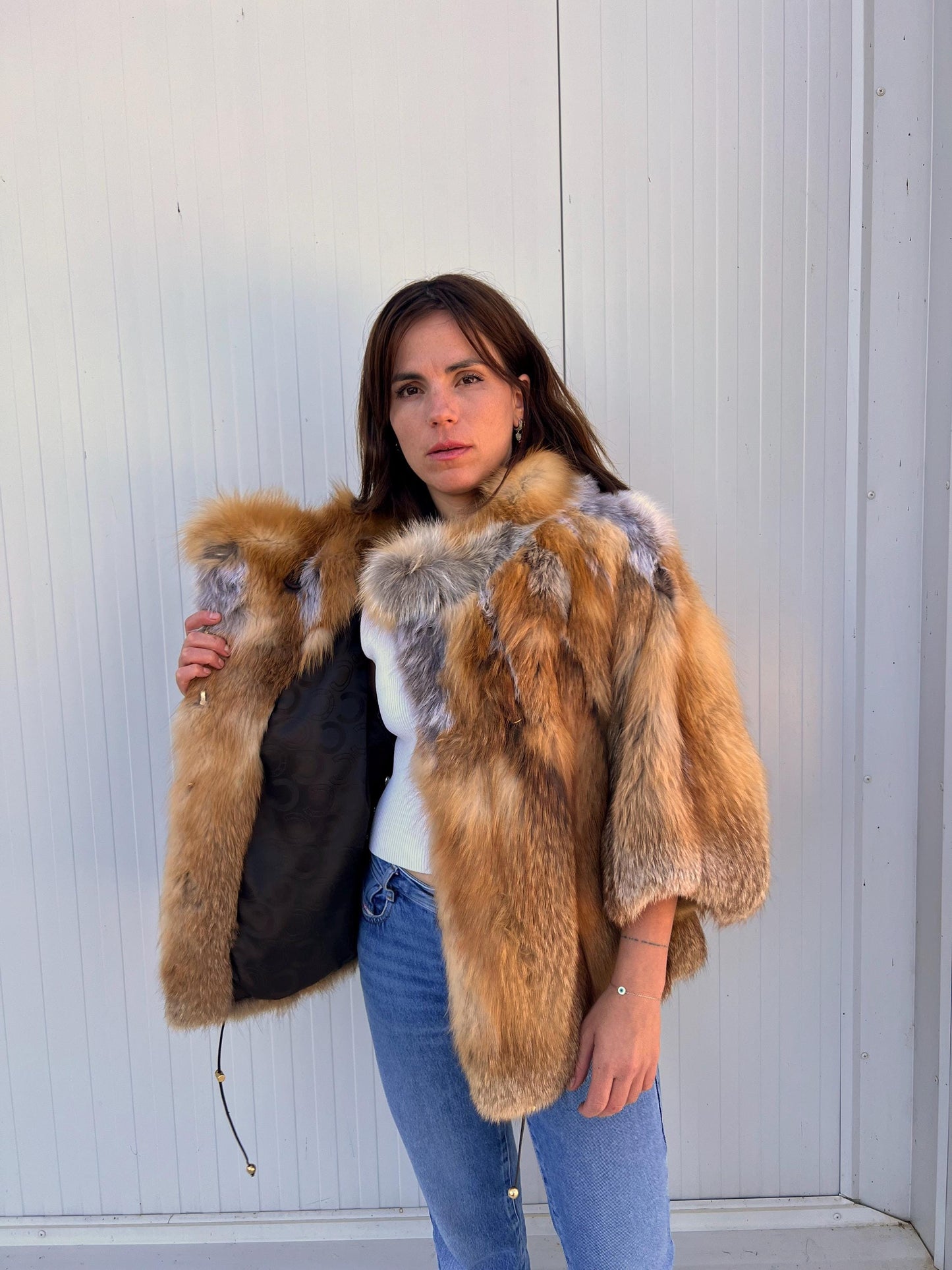 Handmade Red Fox Fur Jacket: Soft, Lightweight, with Collar