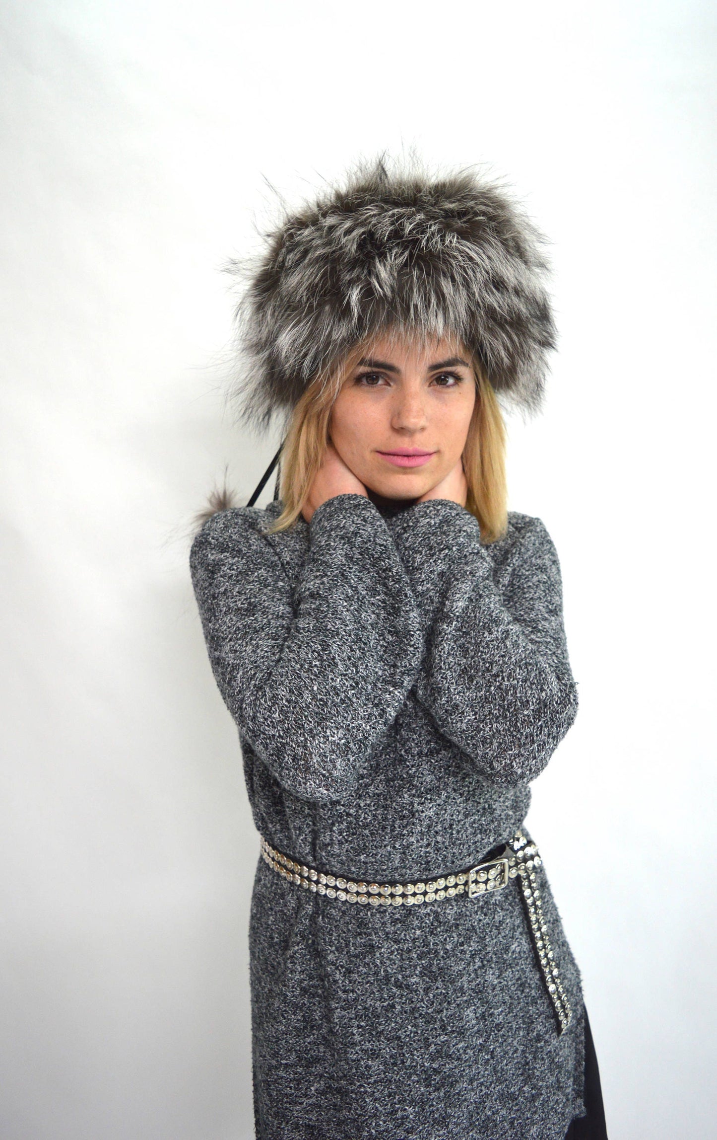 Real Fox Fur Cossack Hat, Women's Winter Warmer