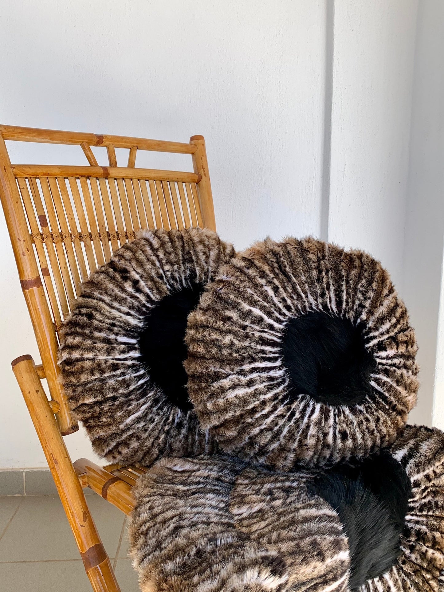Black Fox Fur Pillow & Throw: Animal Print Home Decor