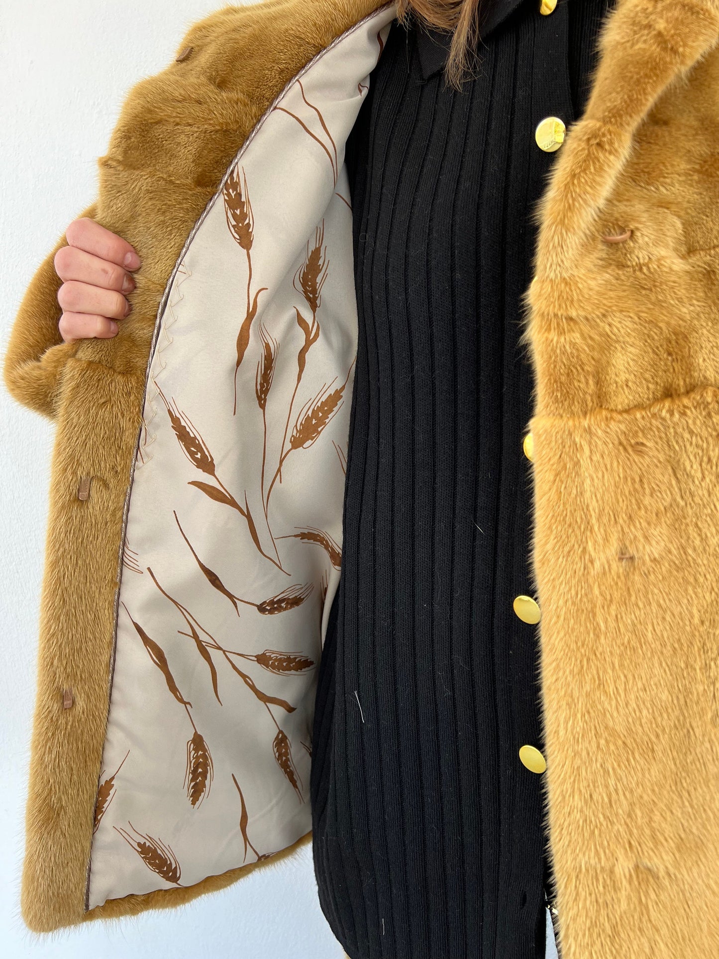Camel Mink Fur Hooded Jacket with Belt - Luxury Gift
