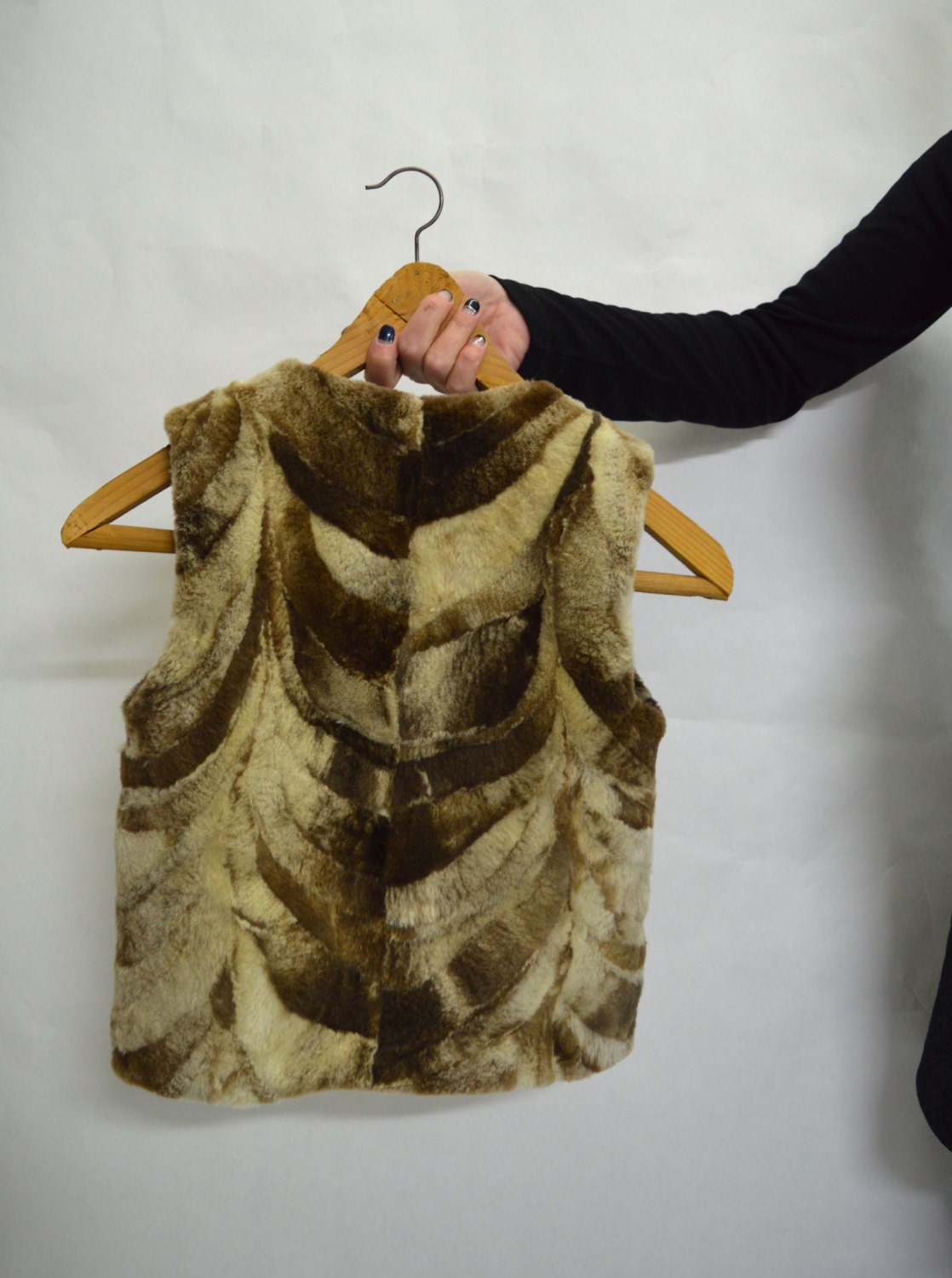 Sheared Nutria Fur Infant Vest, Brown Kids Vest
