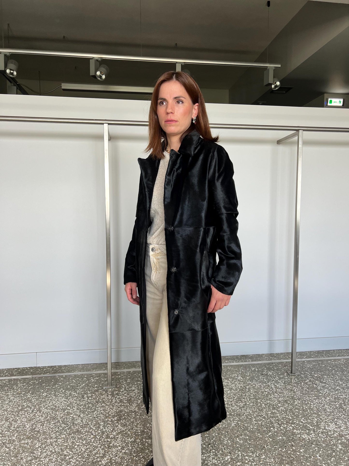 Handmade Hair-On Calf Leather Coat - Slim Fit Transitional Jacket