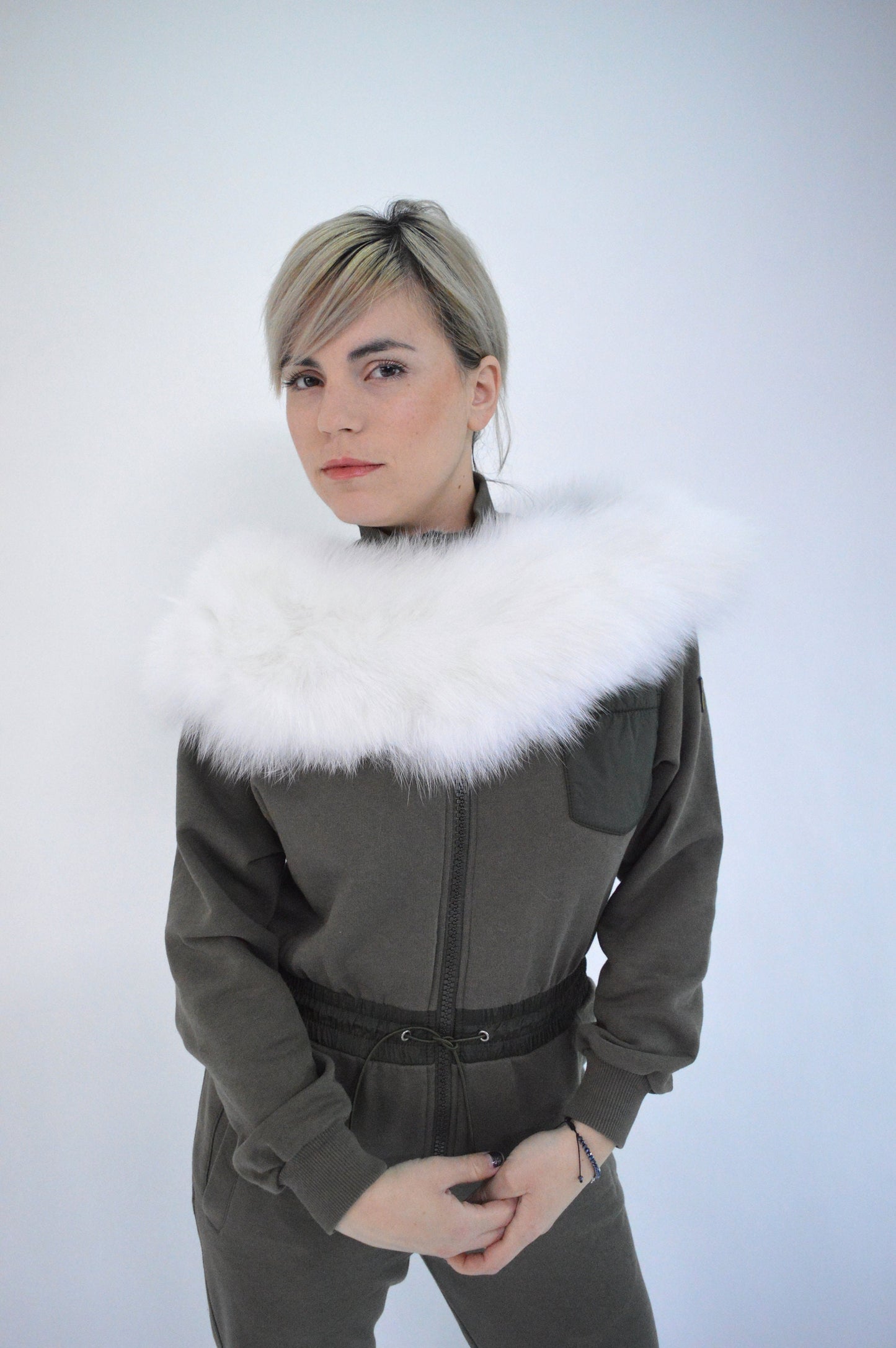 Real White Fox Fur Collar: Bridal Winter Stole