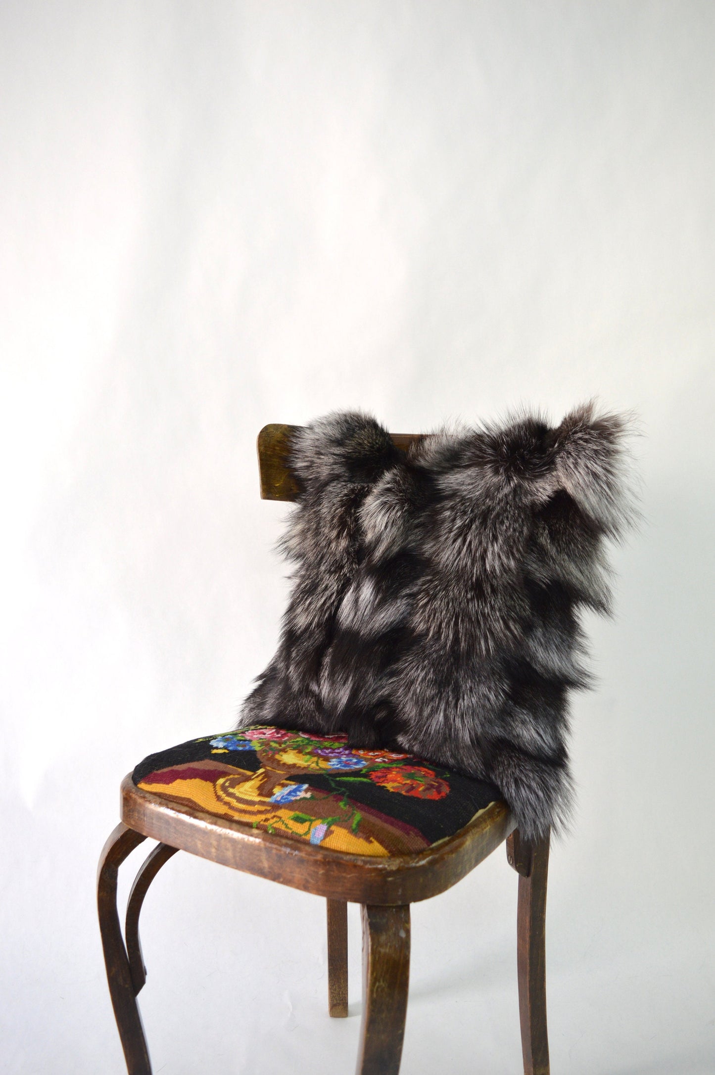 Silver Fox Fur Pillow Cover: Genuine Fur Cushion, Home Decor