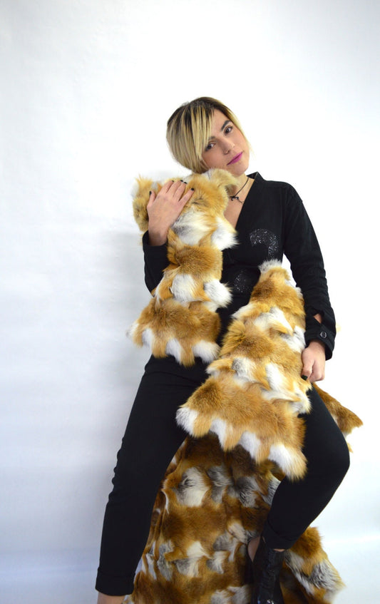 Red Fox Fur Pillow Case: Canadian Fur Home Decor (19.3 x 16.93 inches)