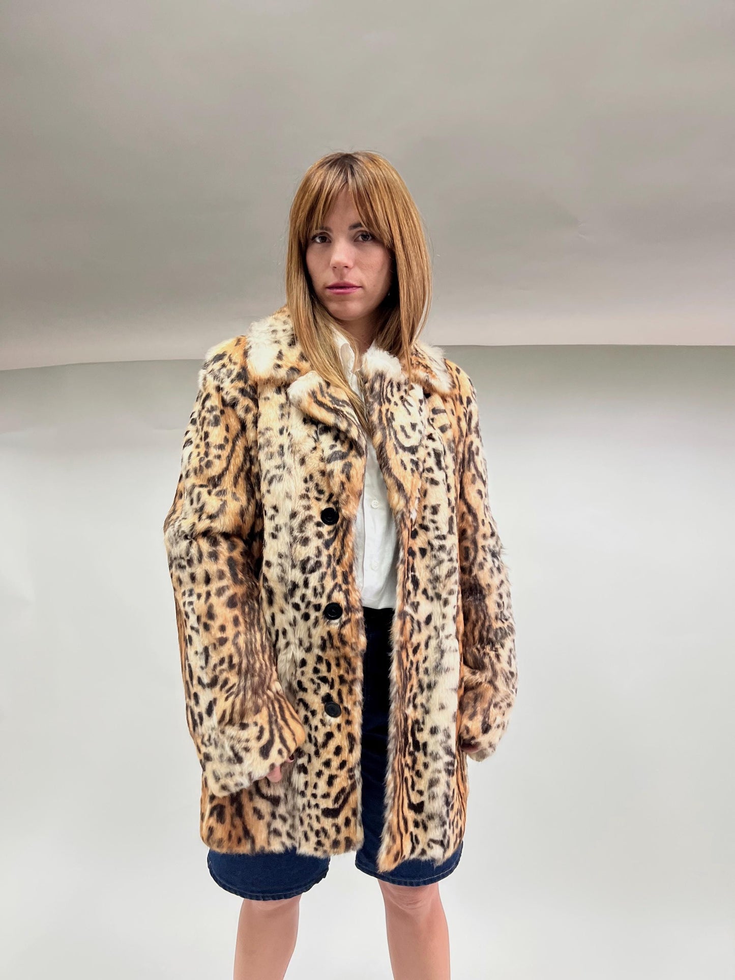 Reversible Leopard Print Rabbit Fur Jacket - Edgy Style