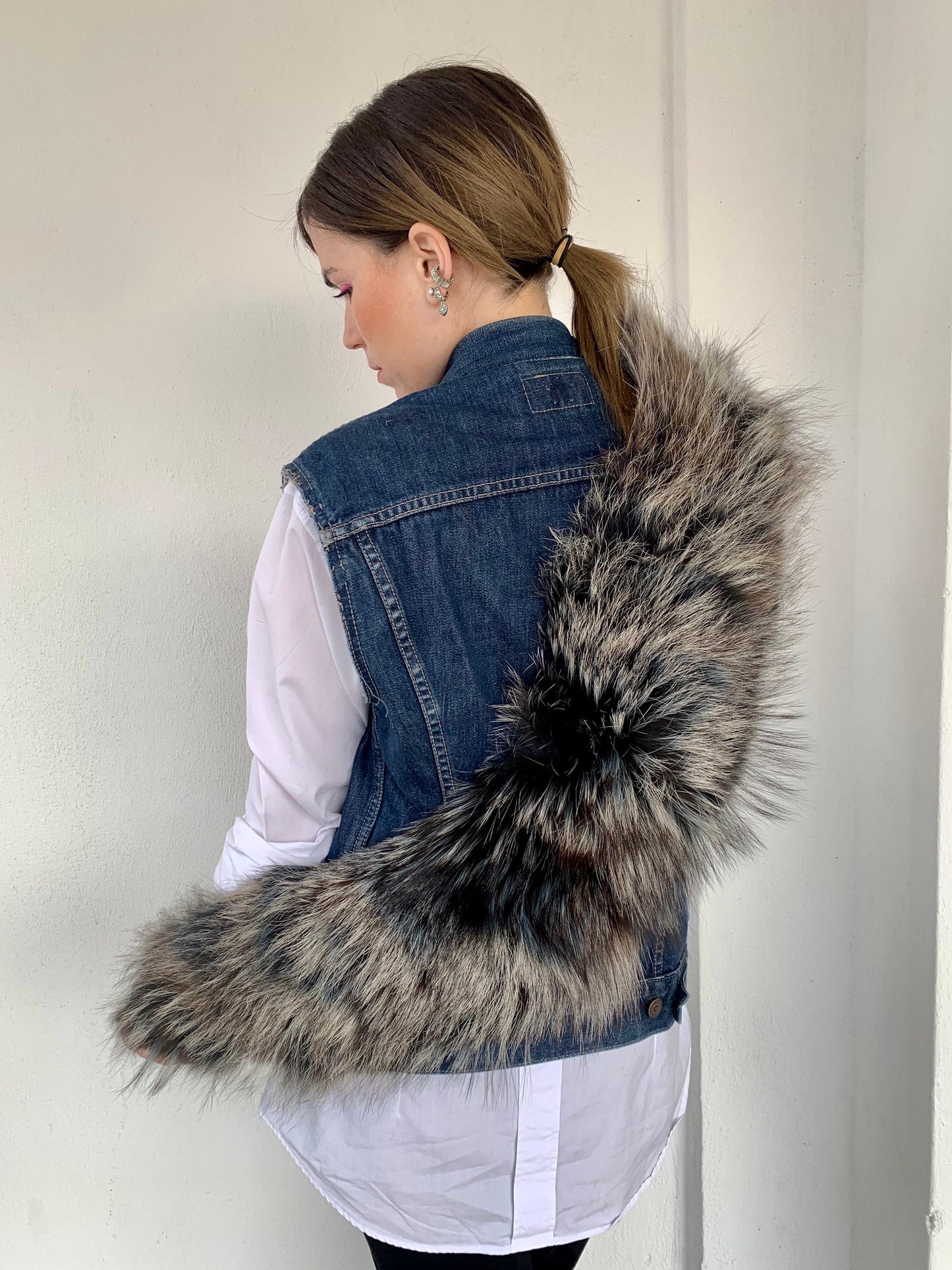 Silver Fox Fur Collar: Genuine Fur Stole, Winter Shawl