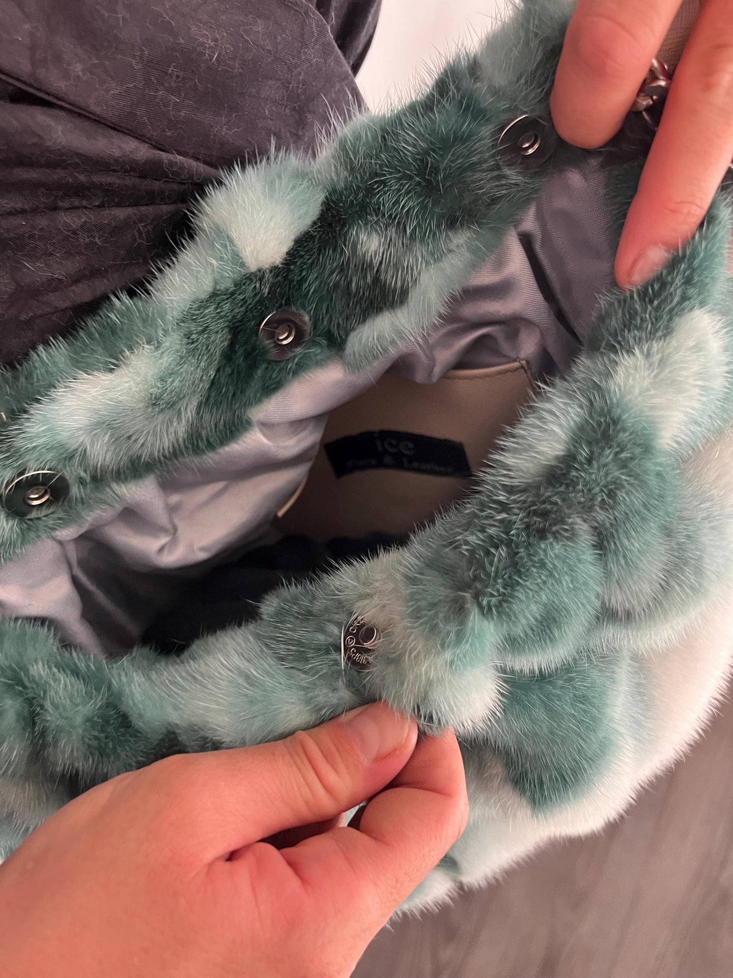 Handmade Mink Fur Slouchy Shoulder Bag: Luxury Cross-body Purse