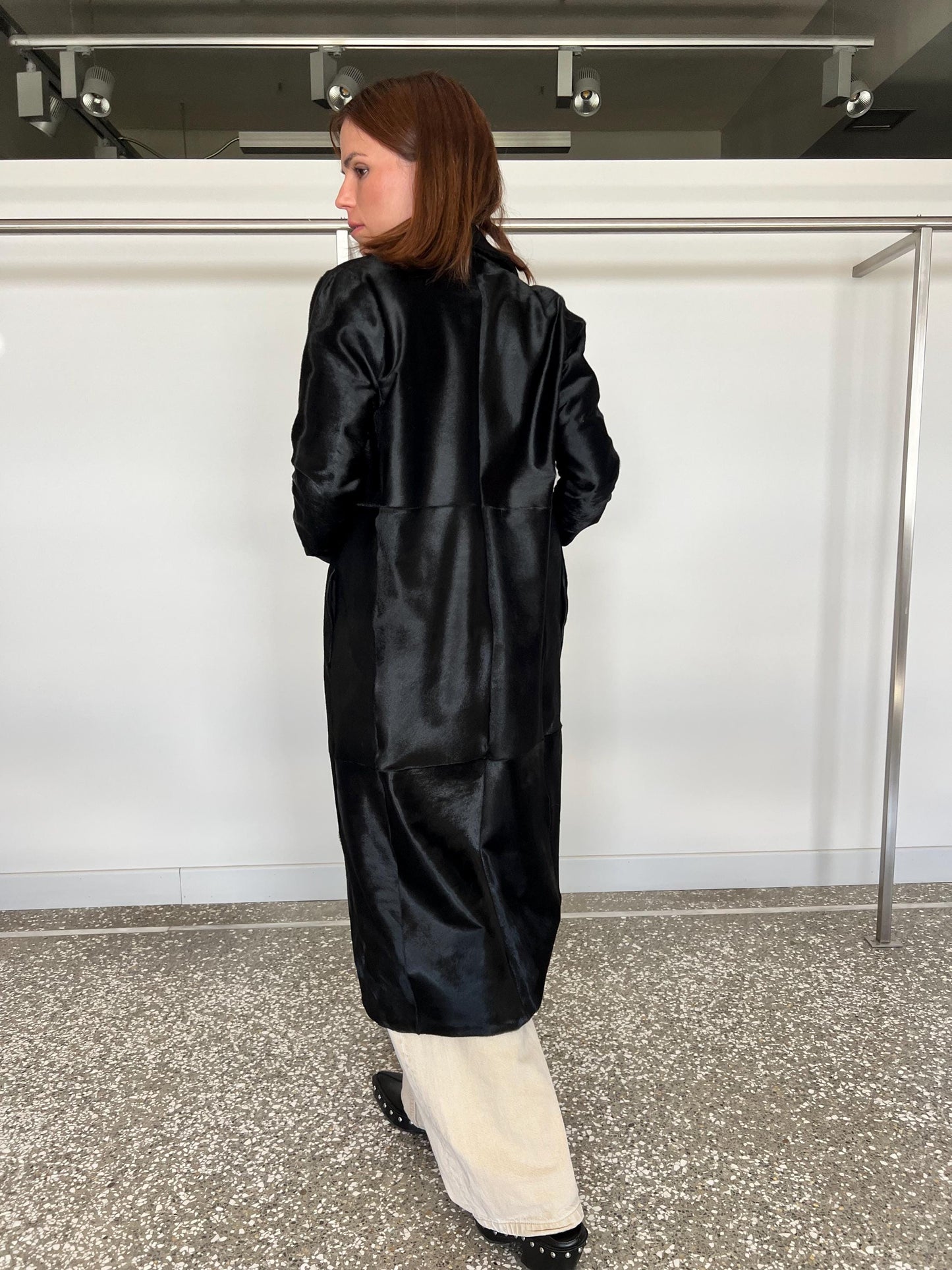 Handmade Hair-On Calf Leather Coat - Slim Fit Transitional Jacket
