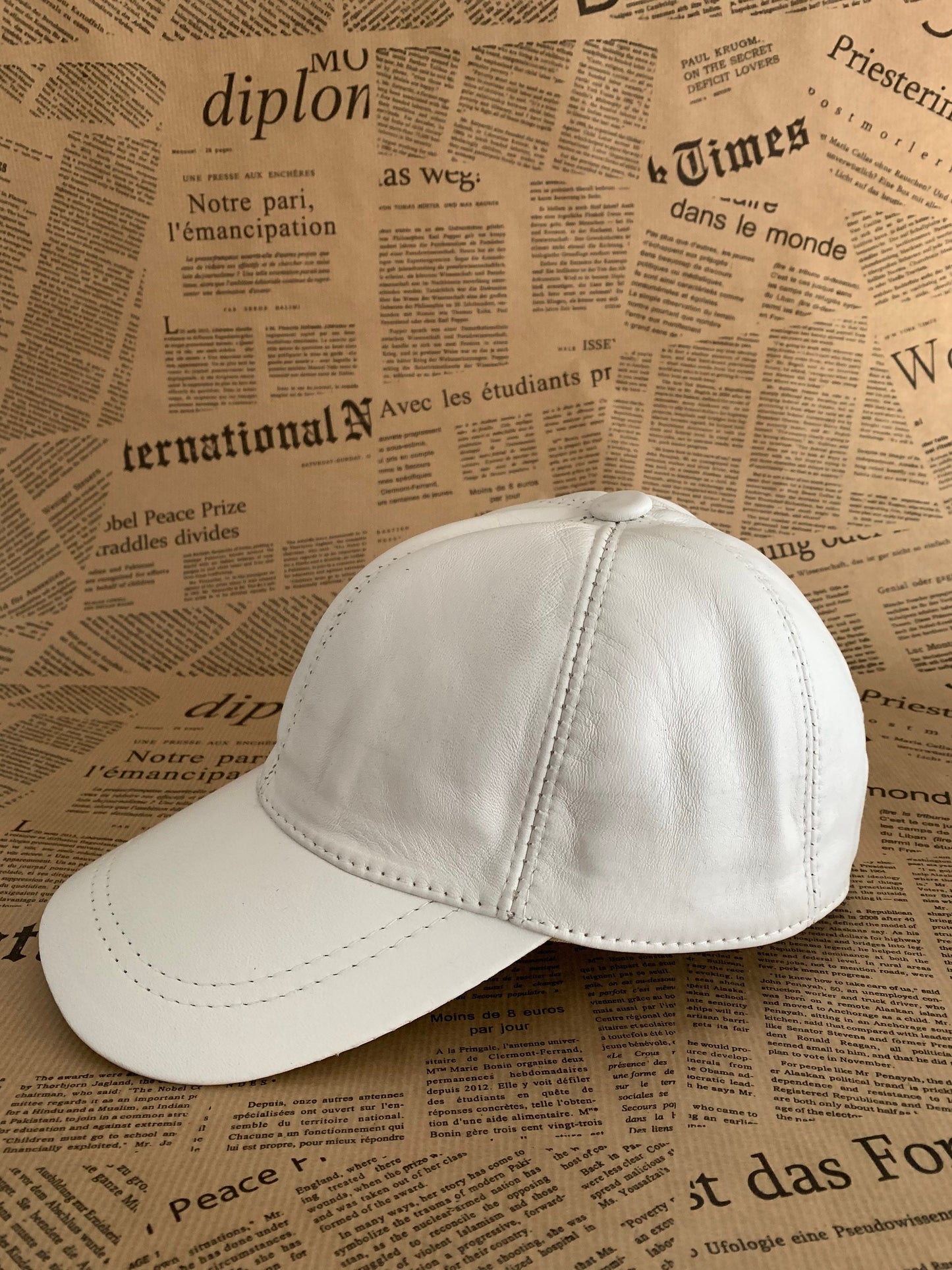 Genuine Leather Baseball Cap: Adjustable Jockey Hat