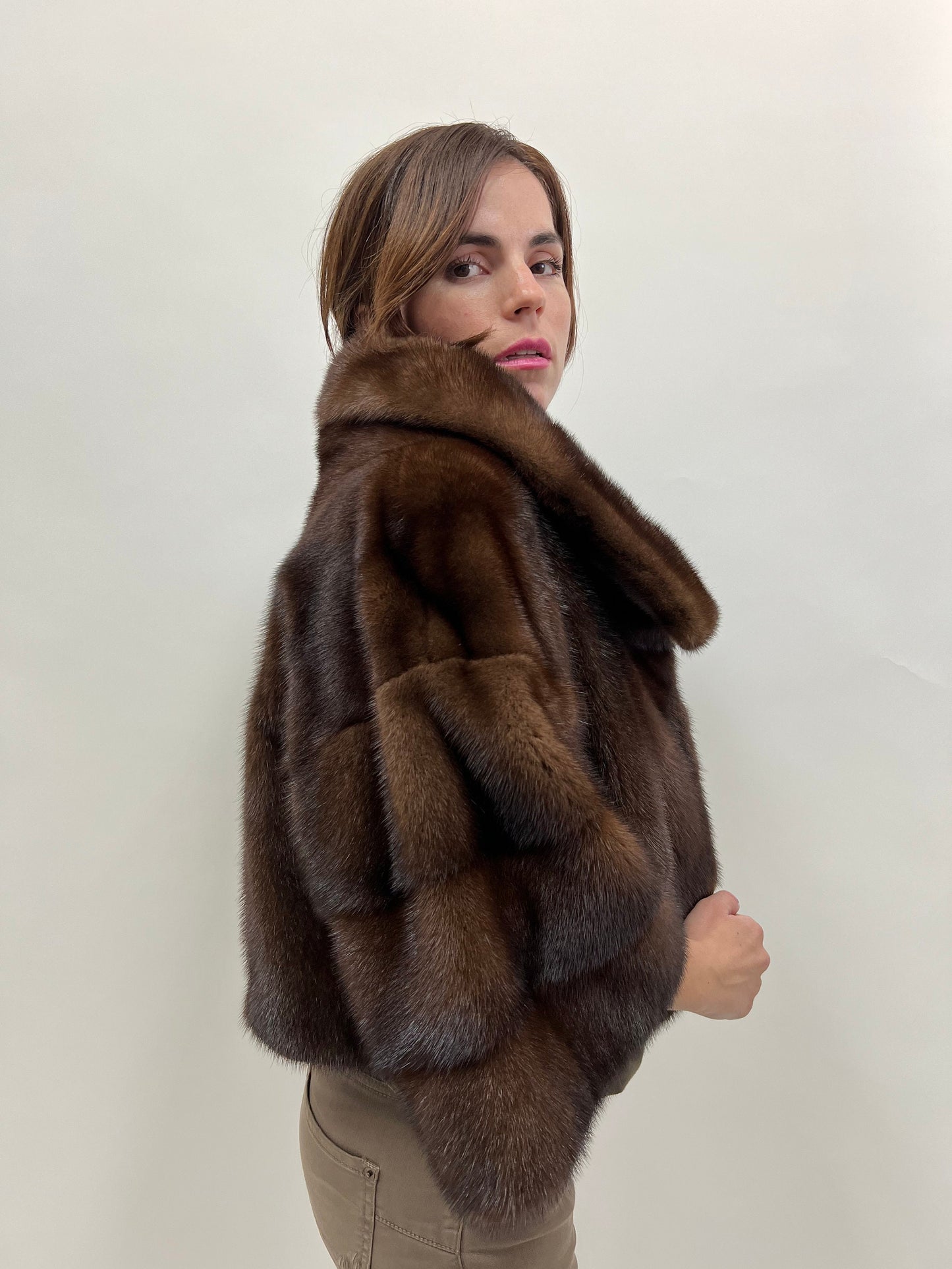 Saga Demi Buff Mink Fur Bolero Jacket - XS/S/M