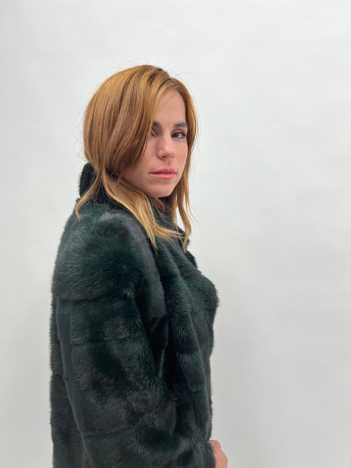 Emerald Dyed Mink Fur Jacket: Lightweight Full Skin Coat