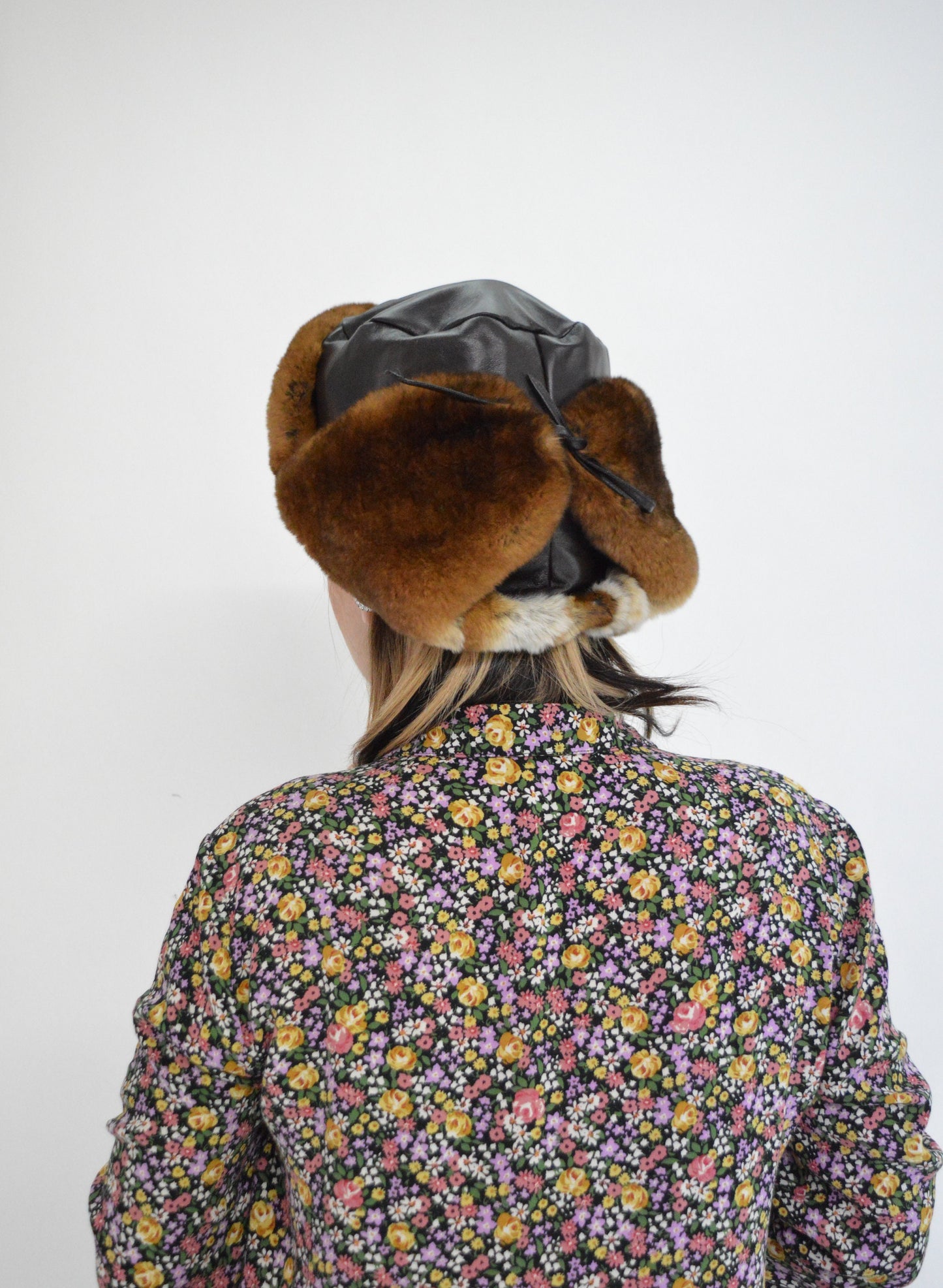 Leather Rabbit Fur Trapper Hat: Aviator Style, Warm Winter Hat