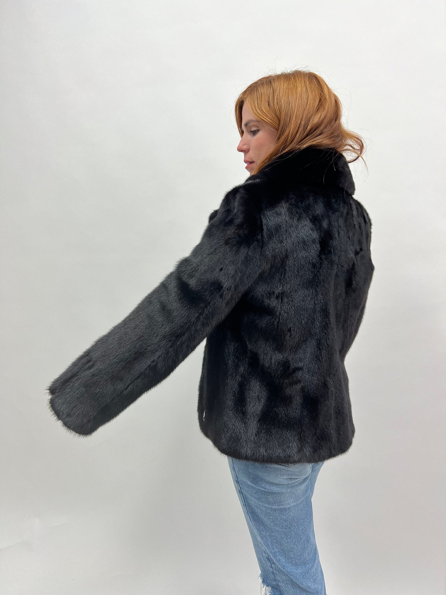 Black Mink Fur Biker Jacket: Silver Hardware, Luxury Women's Gift
