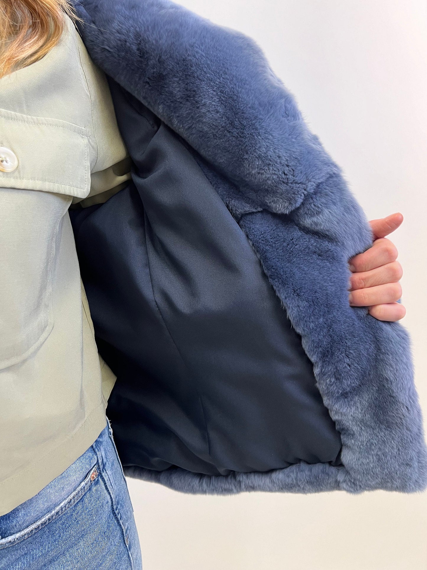 Rex Rabbit Fur Biker Jacket: Silver Hardware, Luxury Women's Gift
