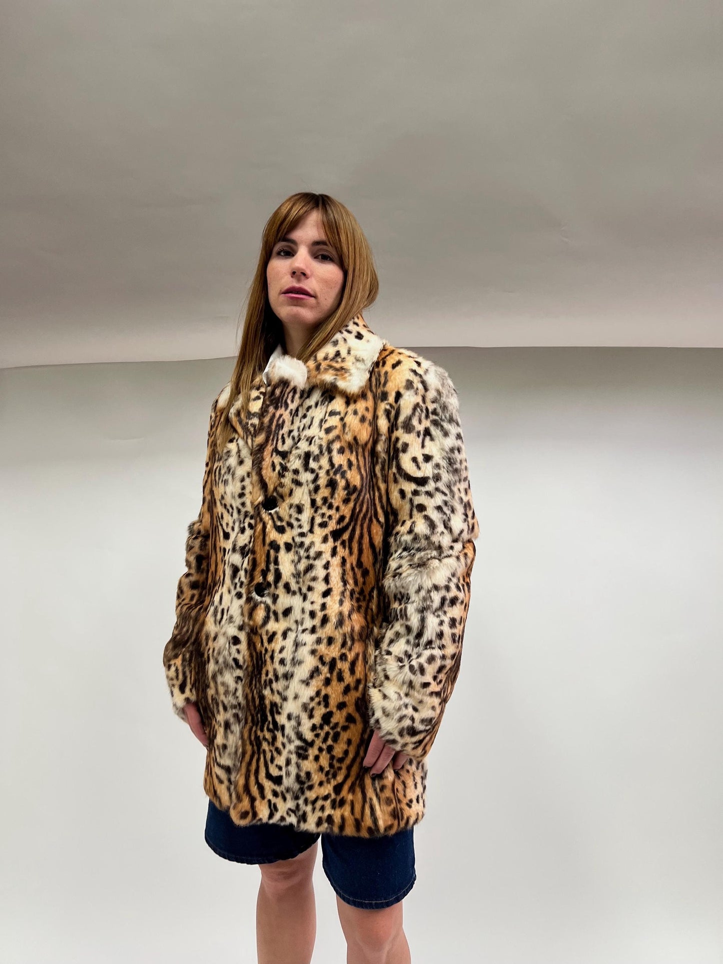 Reversible Leopard Print Rabbit Fur Jacket - Edgy Style