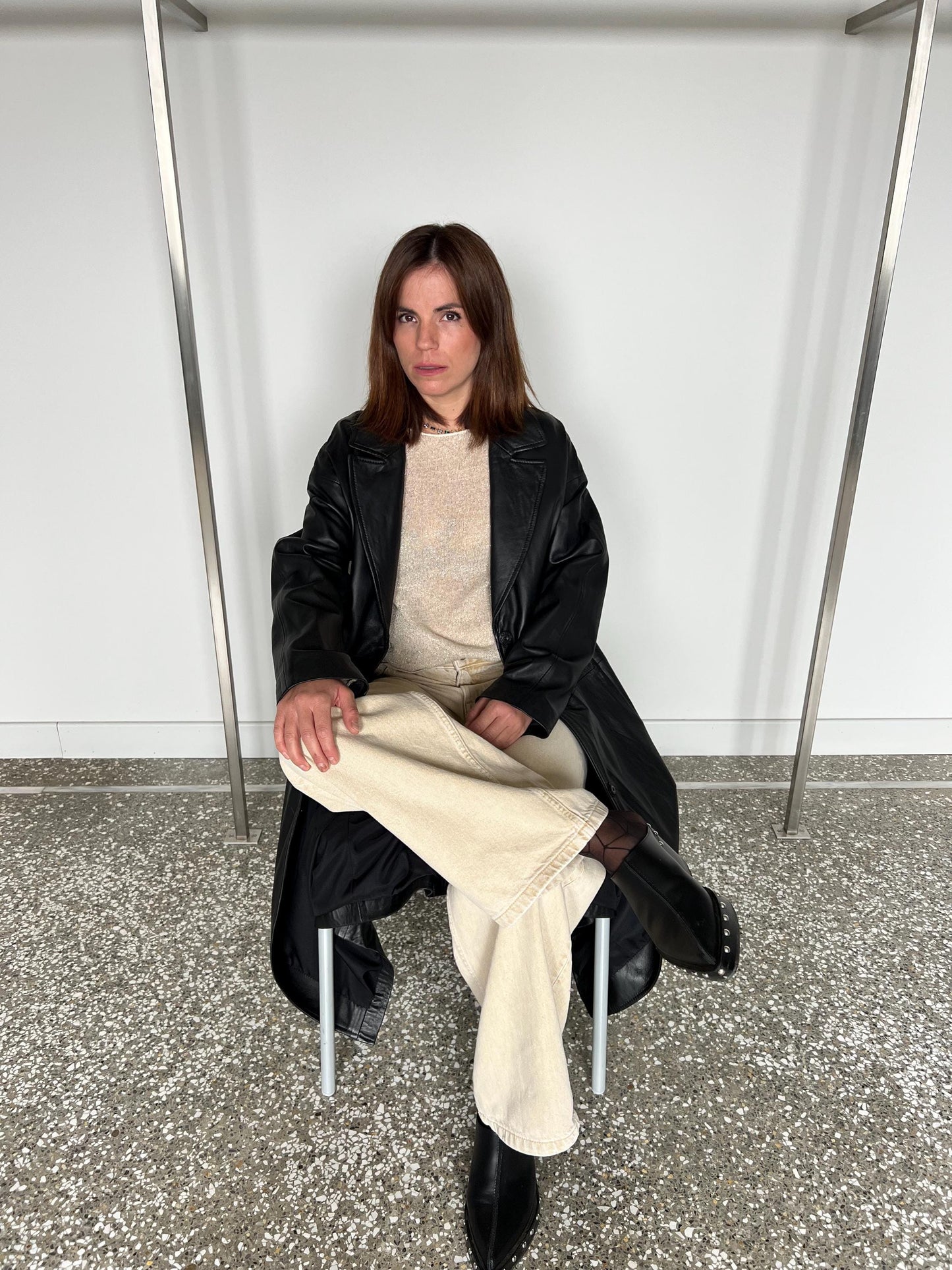 Handmade Black Nappa Leather Coat: Full Length Belted Jacket