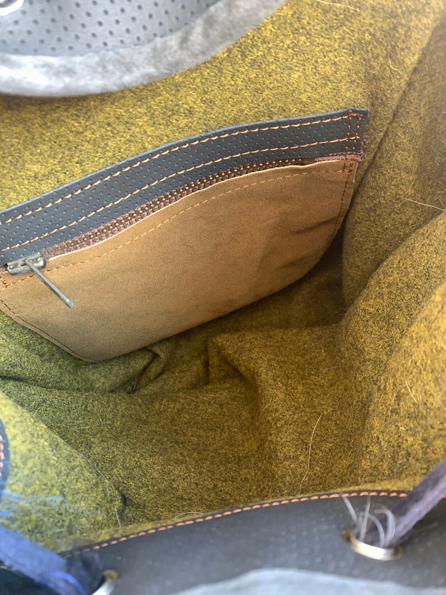 Real Fox Fur Leather Backpack: Handmade Rucksack Laptop Bag