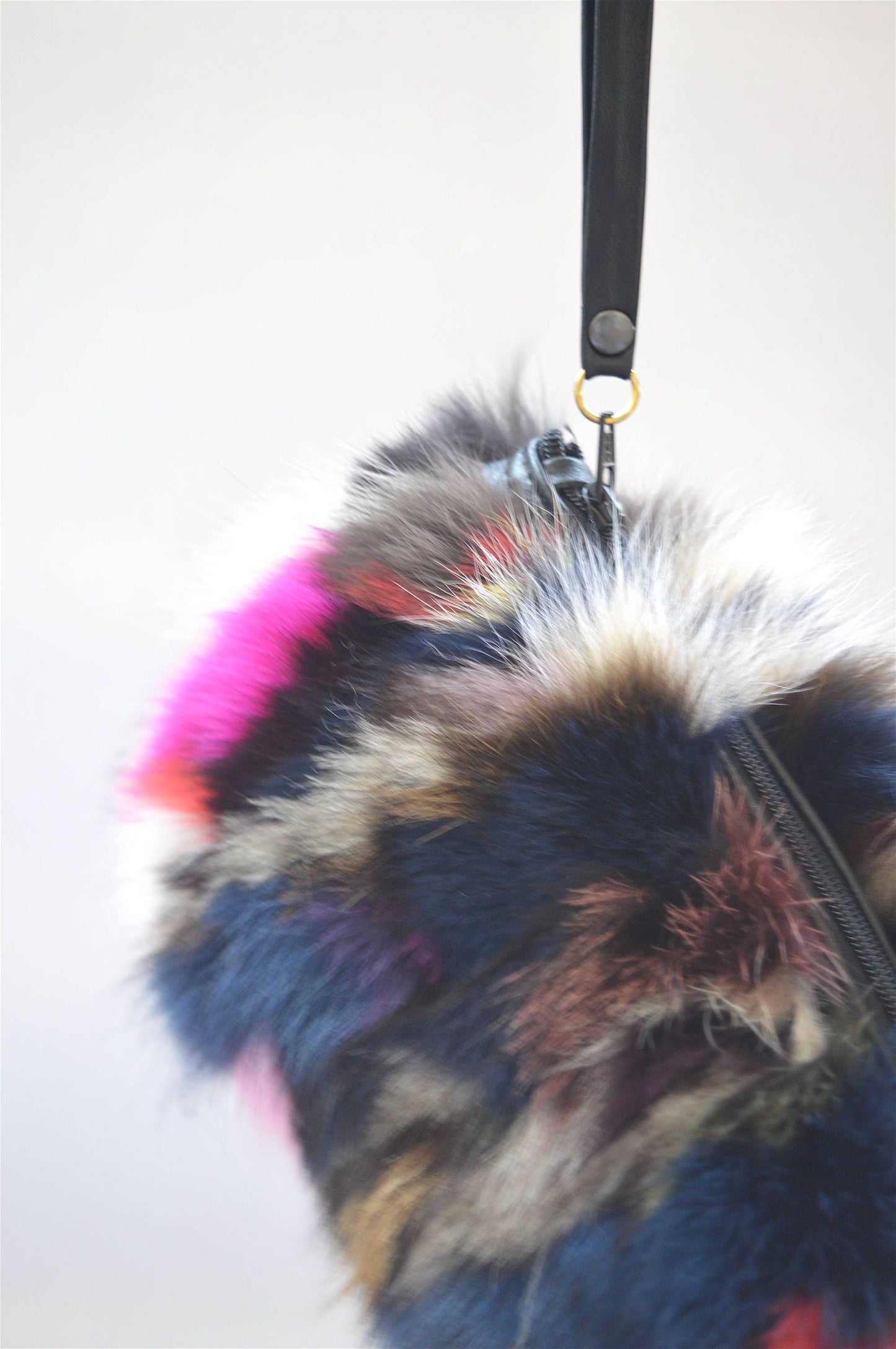 Real Fox Fur Clutch Bag: Genuine Leather Wristlet, Evening Fur Pouch