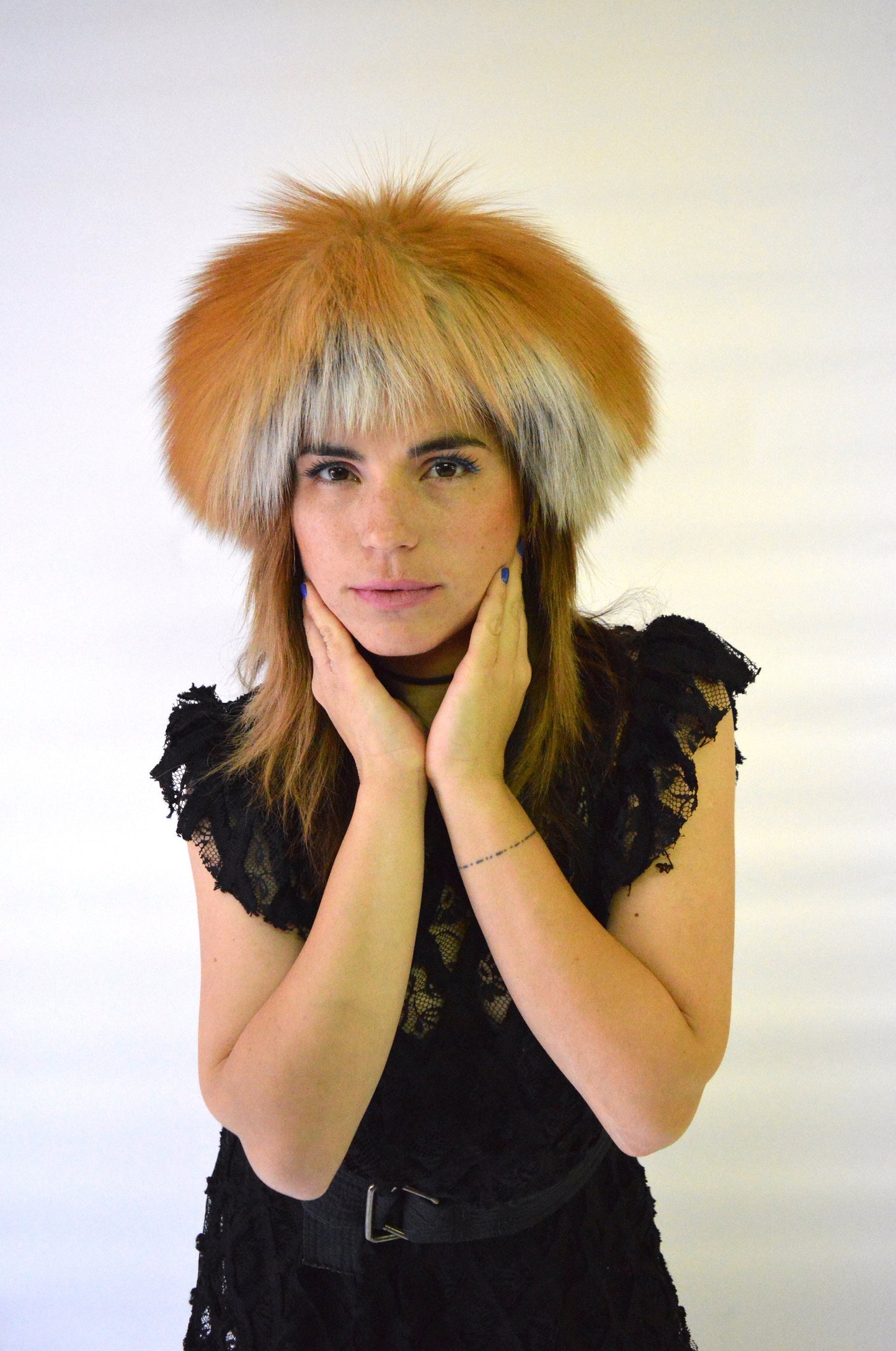 Real Red Fox Fur Headband Collar: Winter Loop Scarf