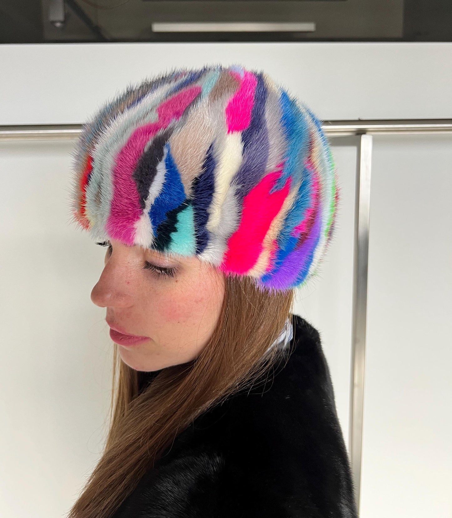 Real Mink Fur Beanie: Multicolored Stylish Hat