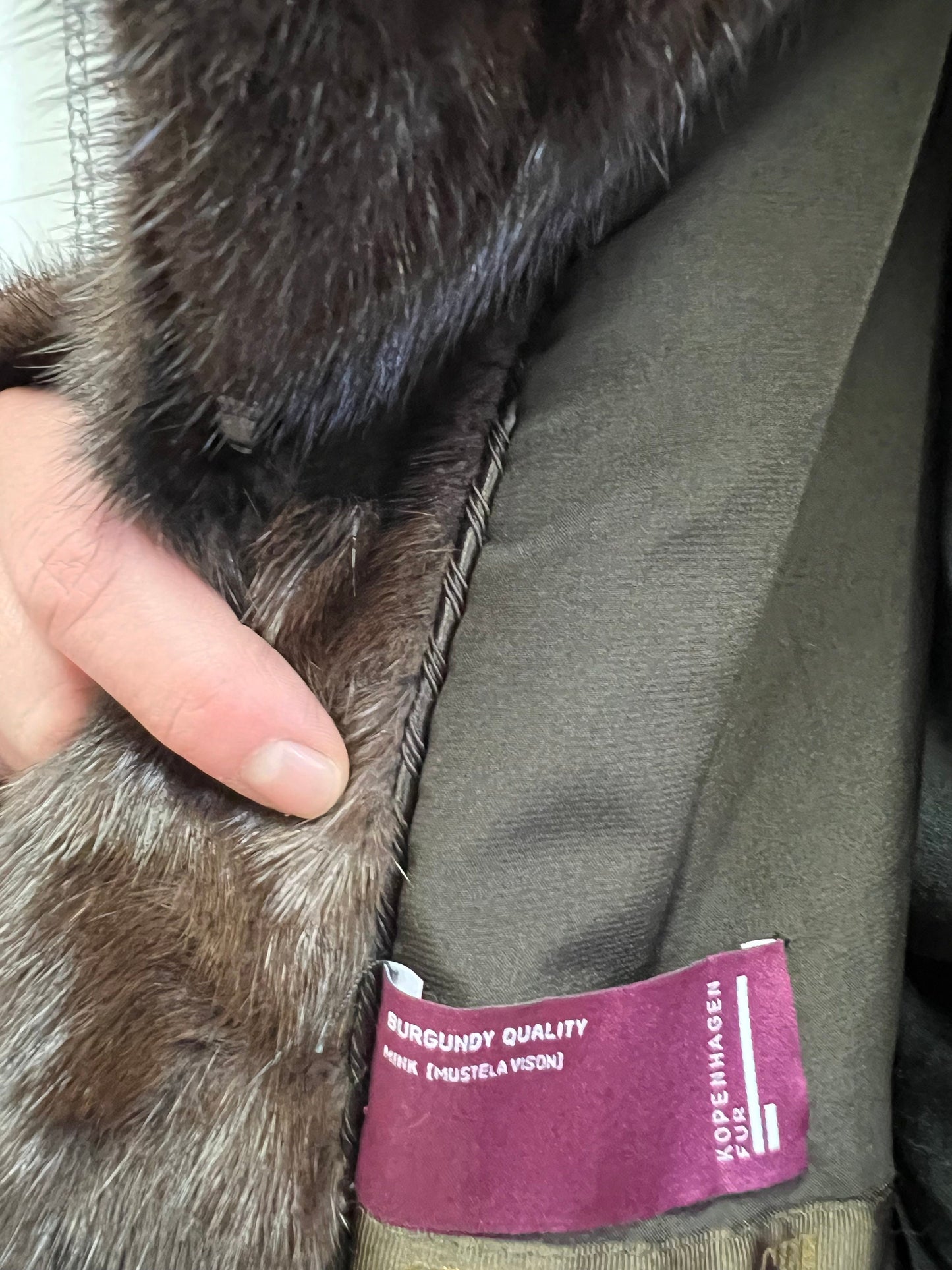 Choco Brown Mink Fur Coat: Big Collar Belted Stroller, Size Medium