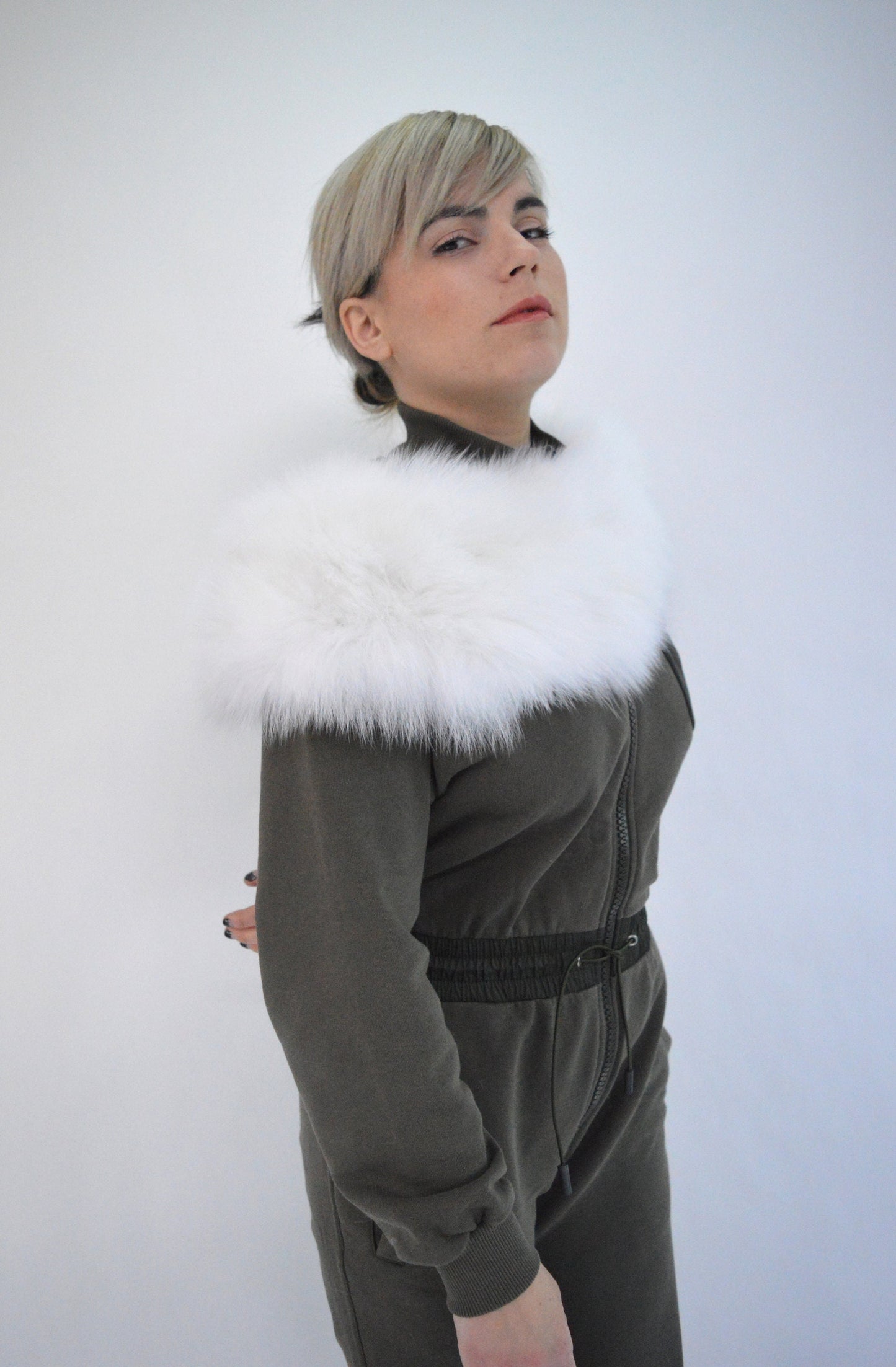 Real White Fox Fur Collar: Bridal Winter Stole