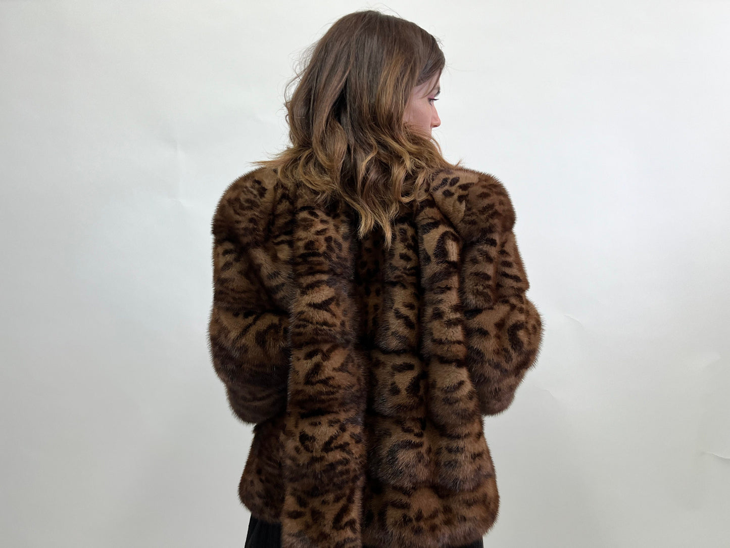 Leopard Print Mink Fur Jacket: Demi Buff, Saga Chic Style