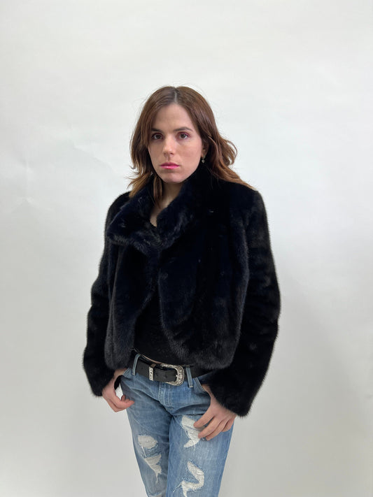 Mink Fur Bolero Jacket: Midnight Blue Copenhagen Fur, Size Small