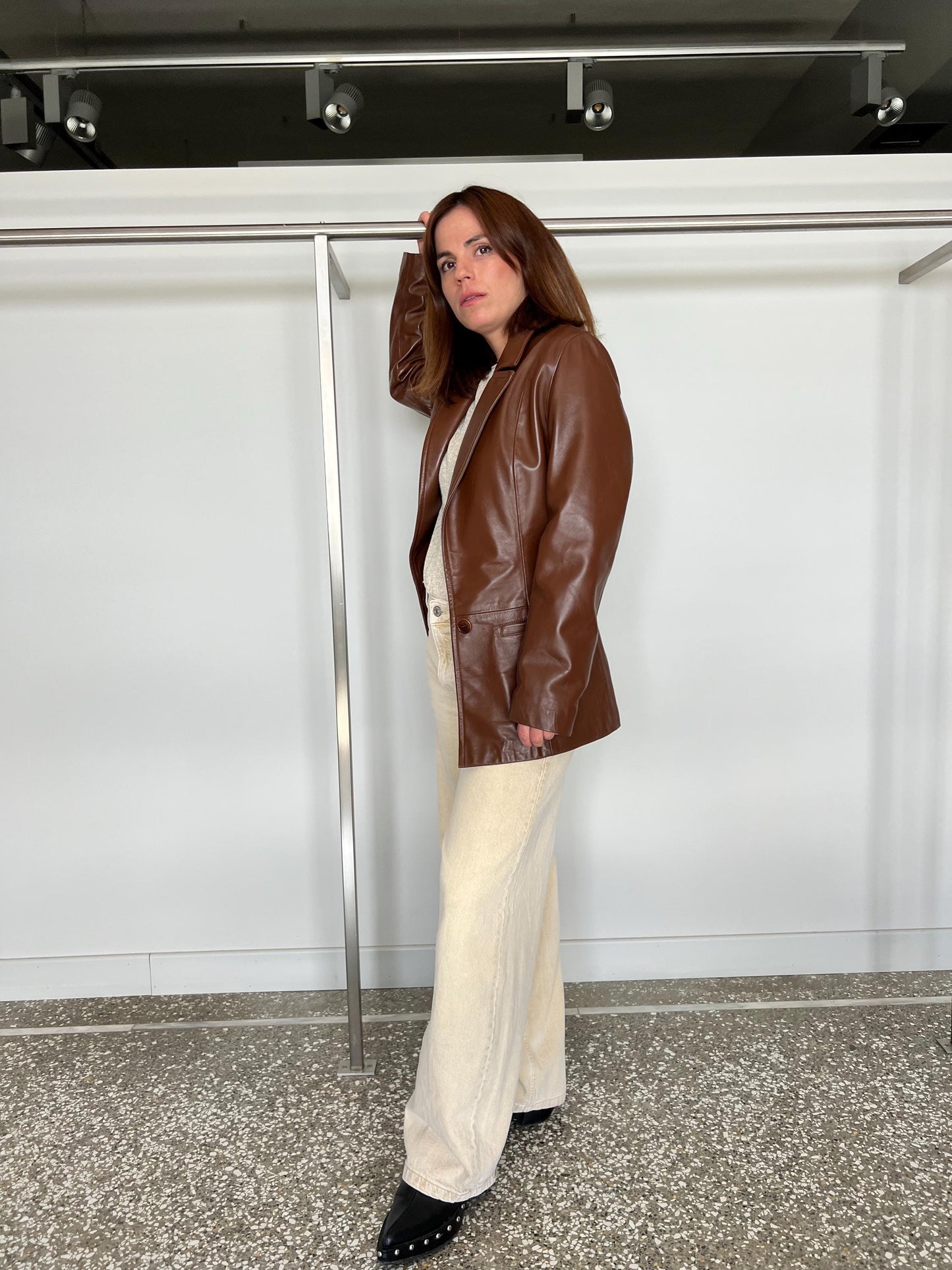 Handmade Nappa Lamb Leather Jacket - Caramel Brown - Made in Greece