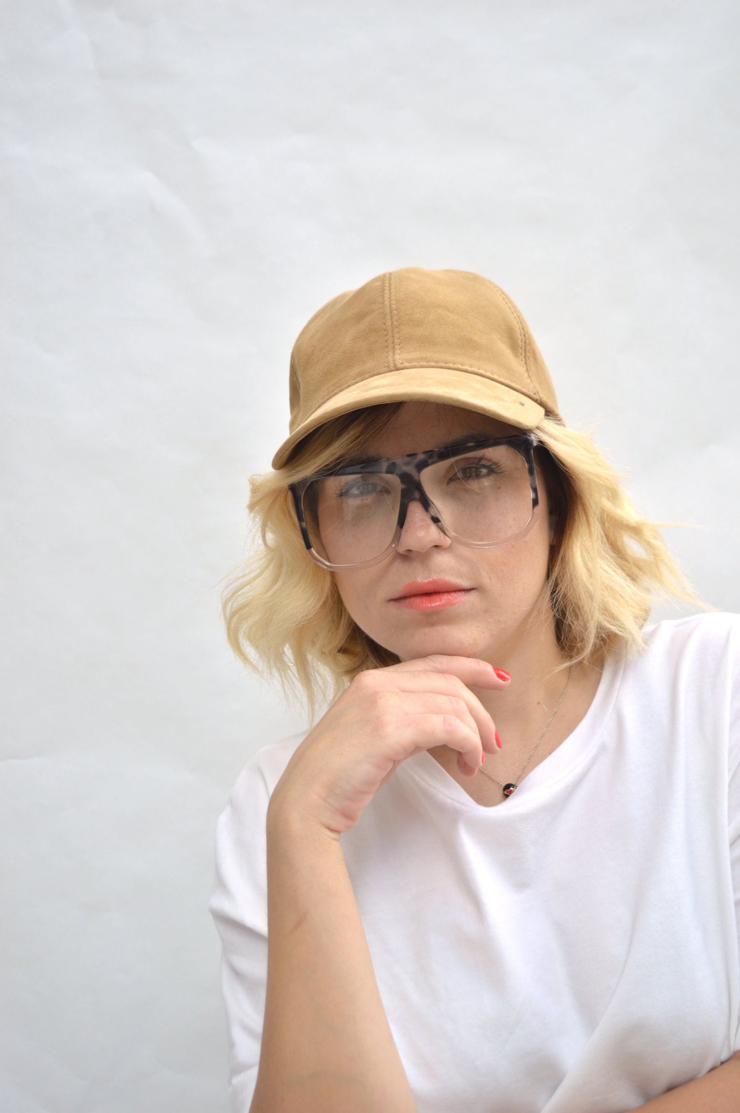 Genuine Suede Leather Cap: Adjustable Cowhide Jockey Hat
