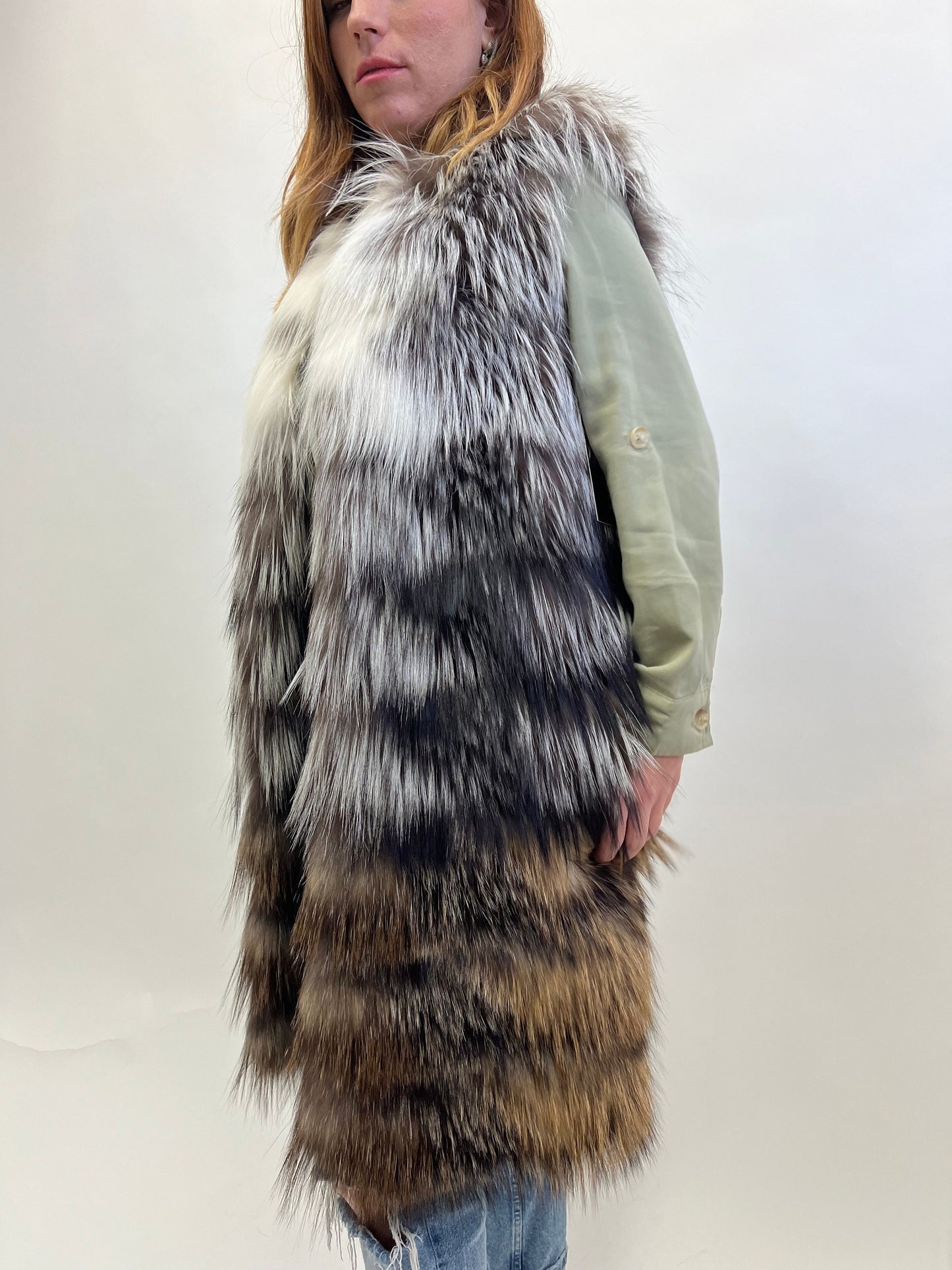 Saga Assured Fox Fur Vest: Long Luxury Fur Coat