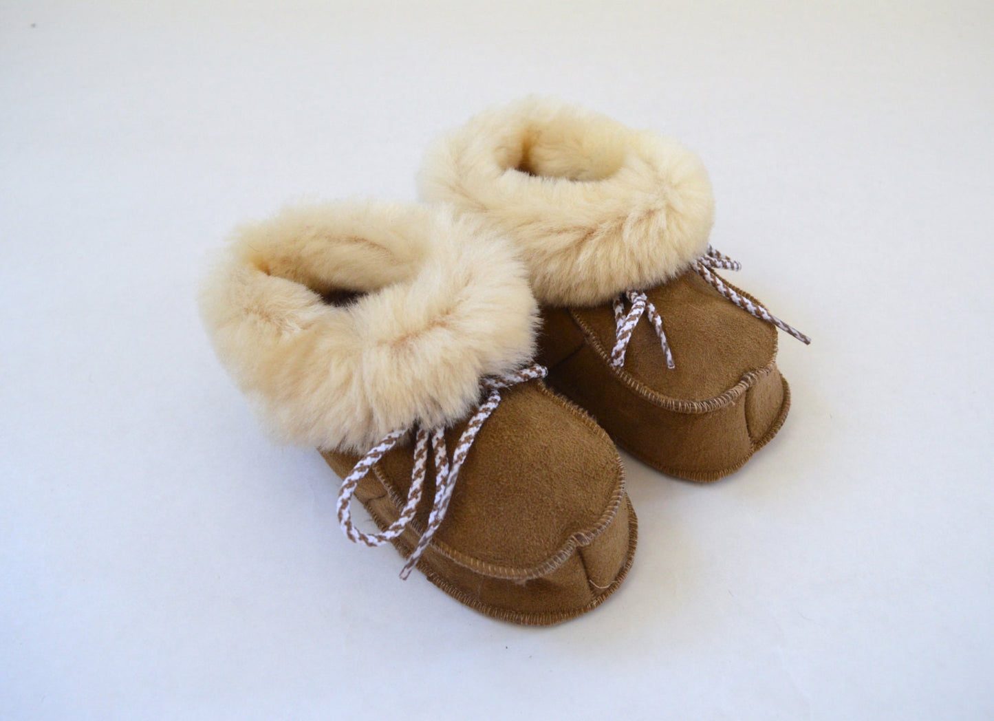 Genuine Shearling Baby Slippers: Real Fur Crib Shoes