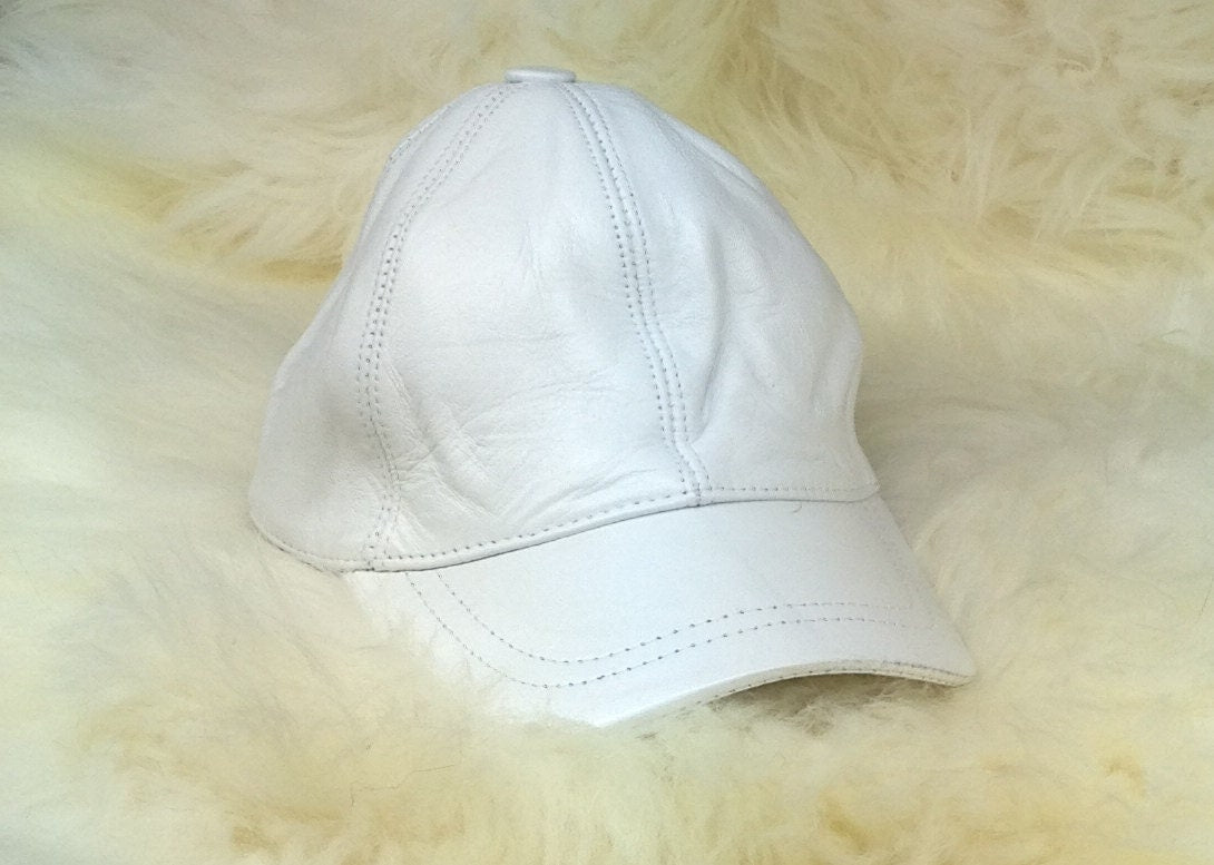 Nappa Leather Cap: Adjustable Velcro Genuine Cowhide Hat