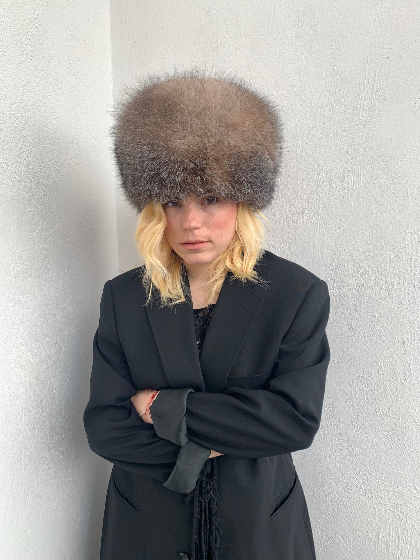 Real Fox Fur Cossack Hat: Tan Brown Winter Head Warmer