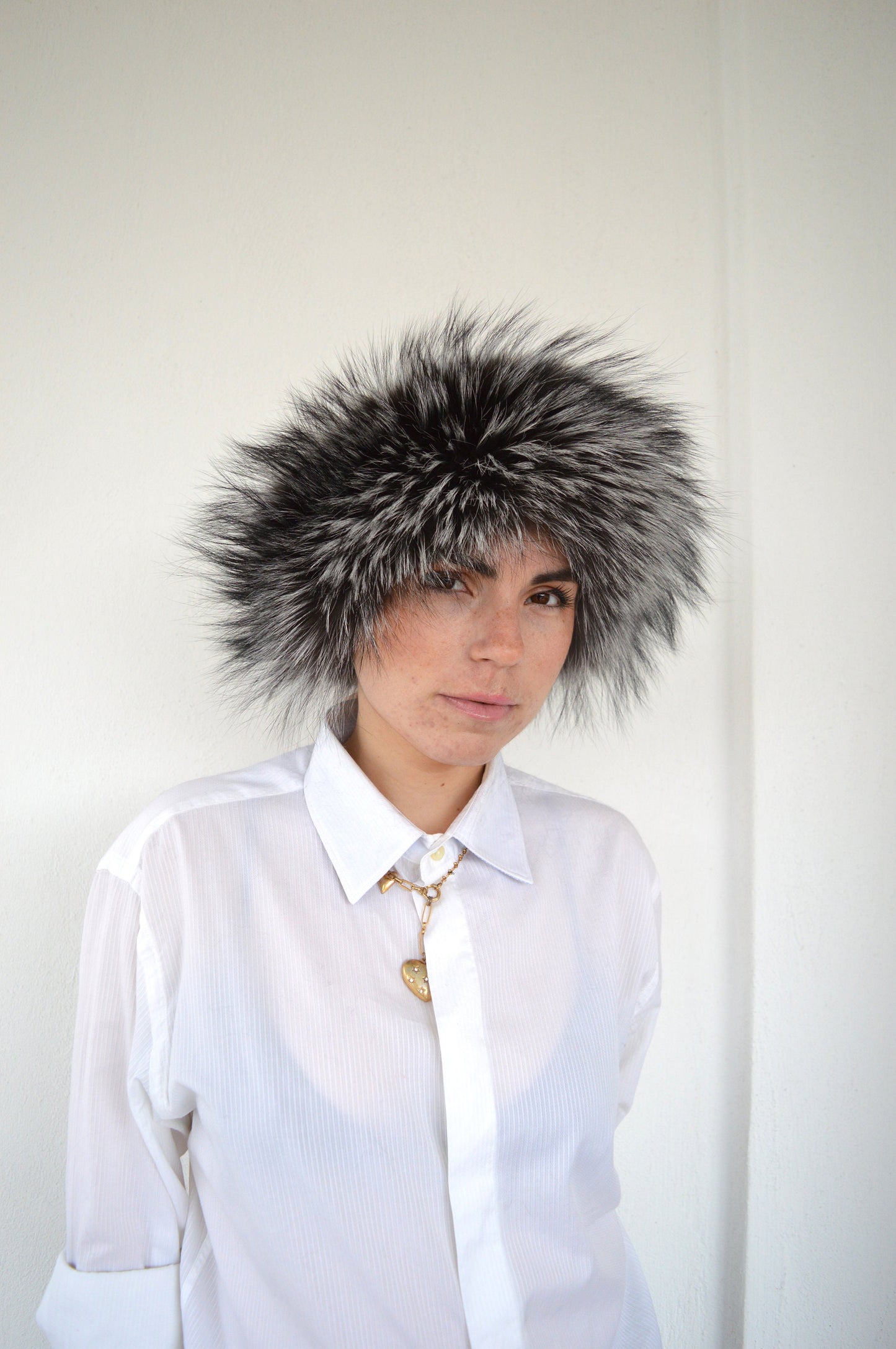 Real Fox Fur Headband Collar: Elastic Winter Loop Scarf
