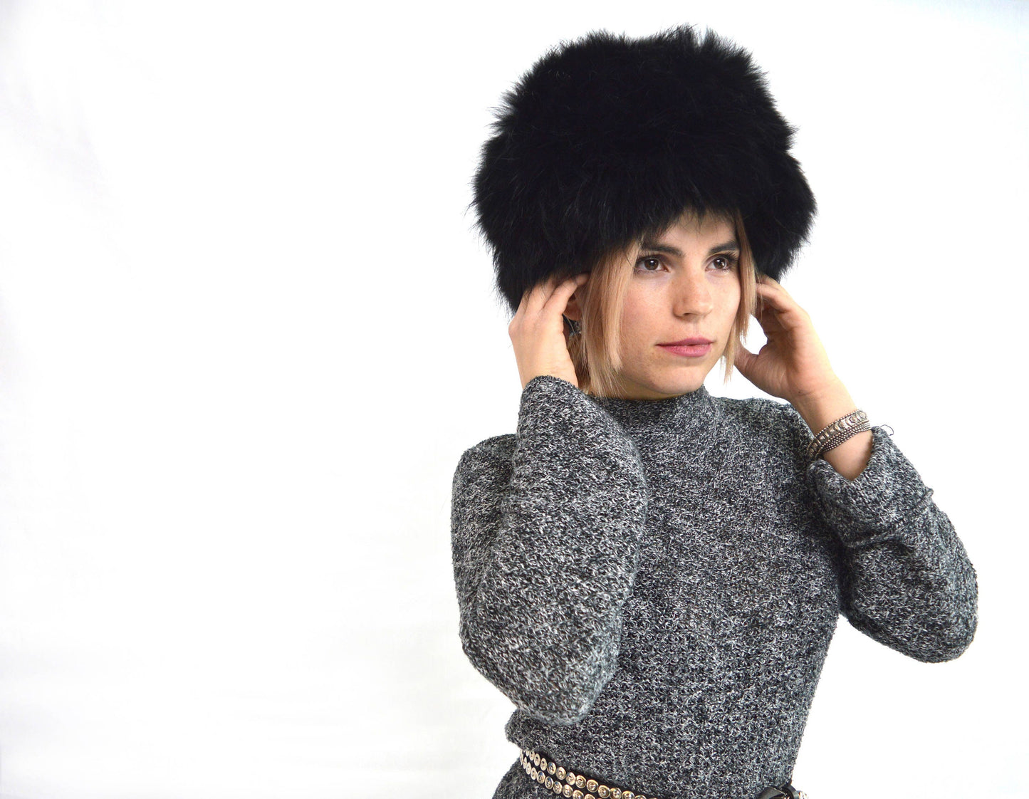 Real Fox Fur Cossack Hat, Women's Winter Warmer