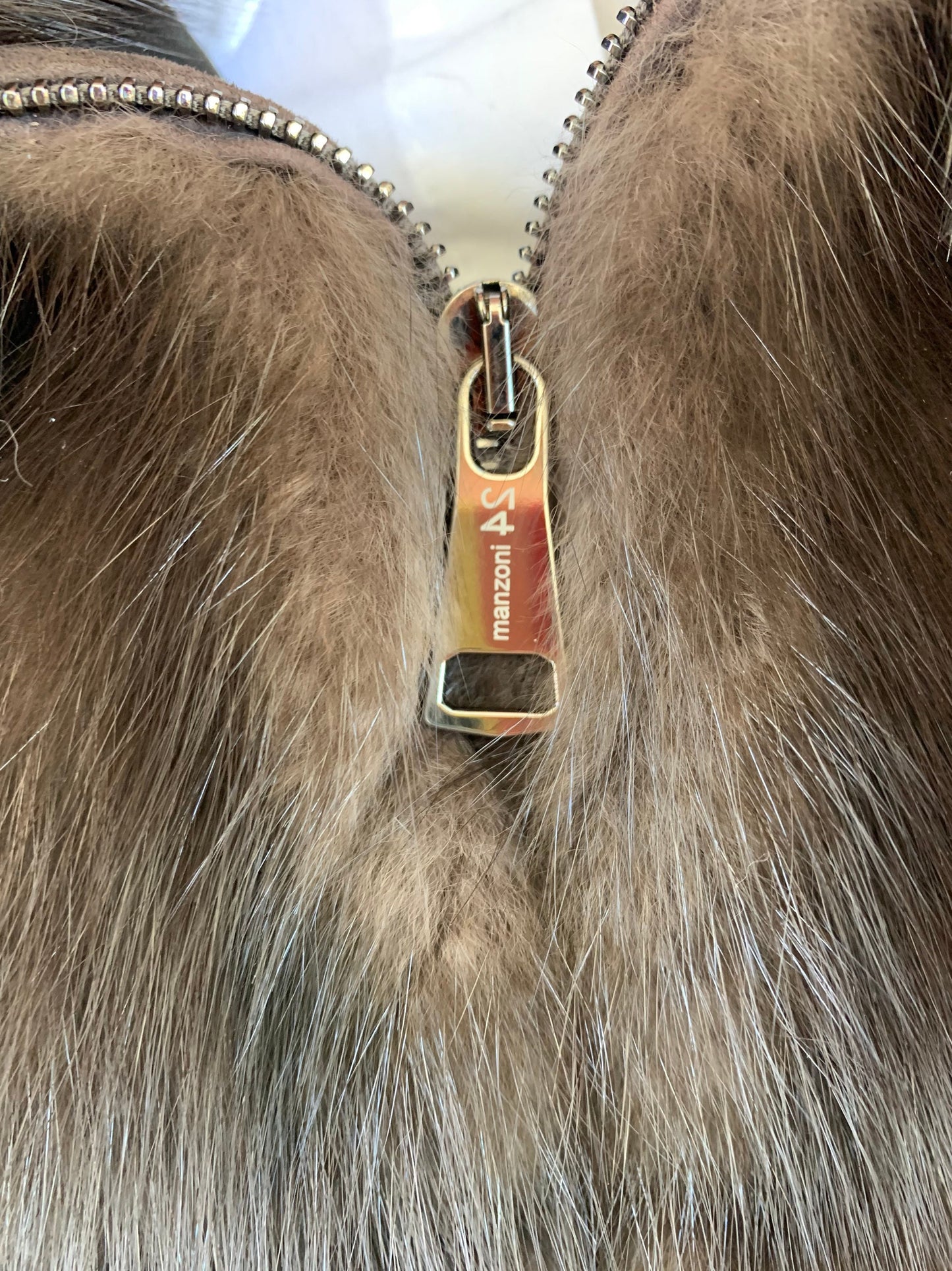 Real Barguzinsky Sable Fur Jacket: Brown Leather Trim Hooded Coat