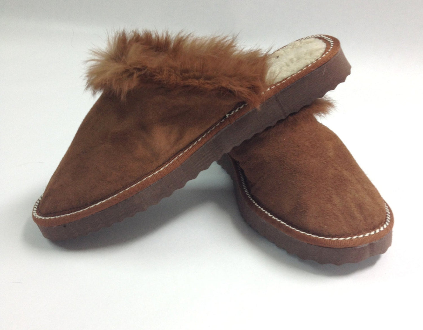 Tan Brown Shearling Slippers: Genuine Fur Shoes for Women