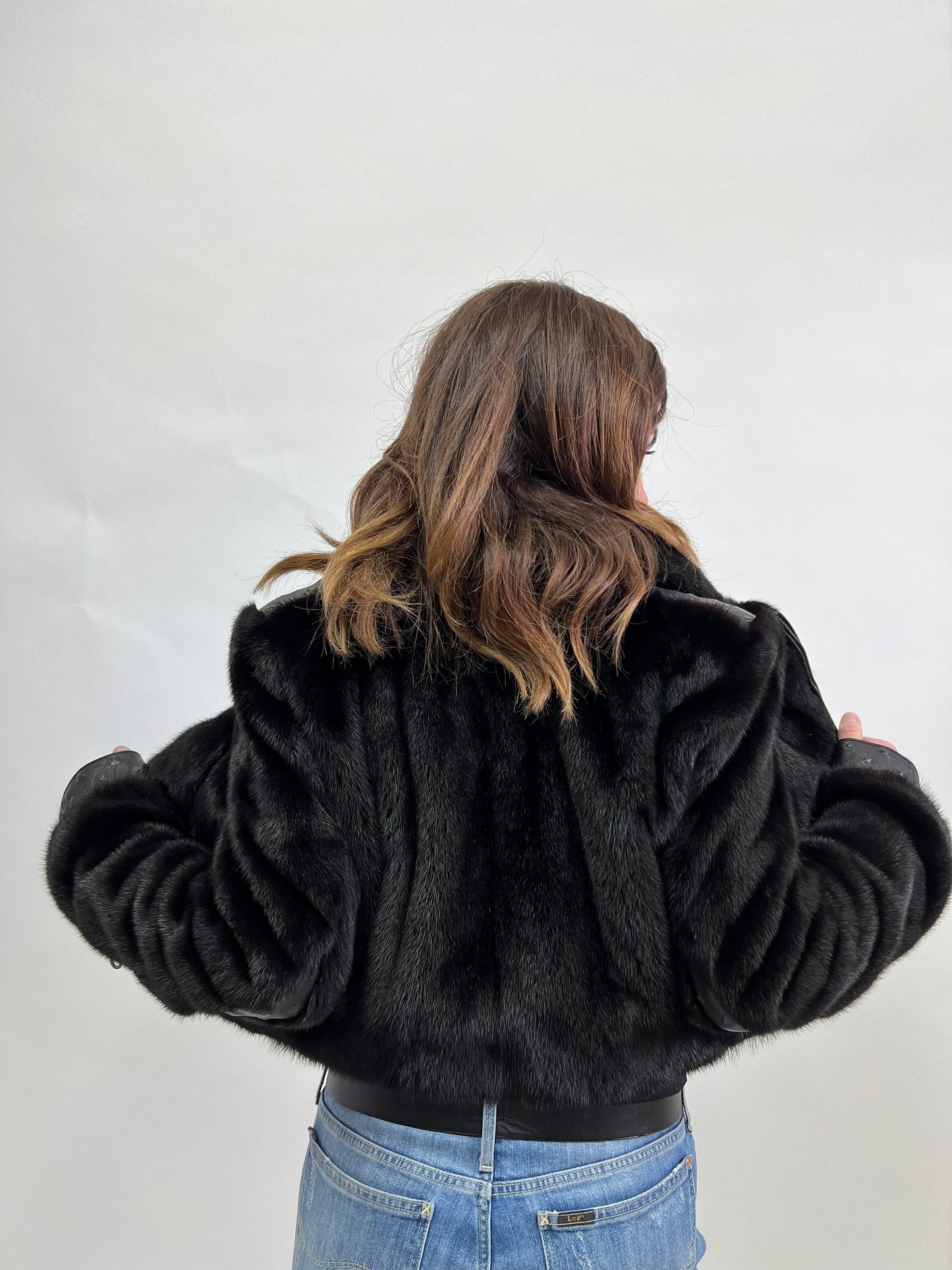 Mink Fur Biker Jacket: Black Leather Detail, Copenhagen Fur