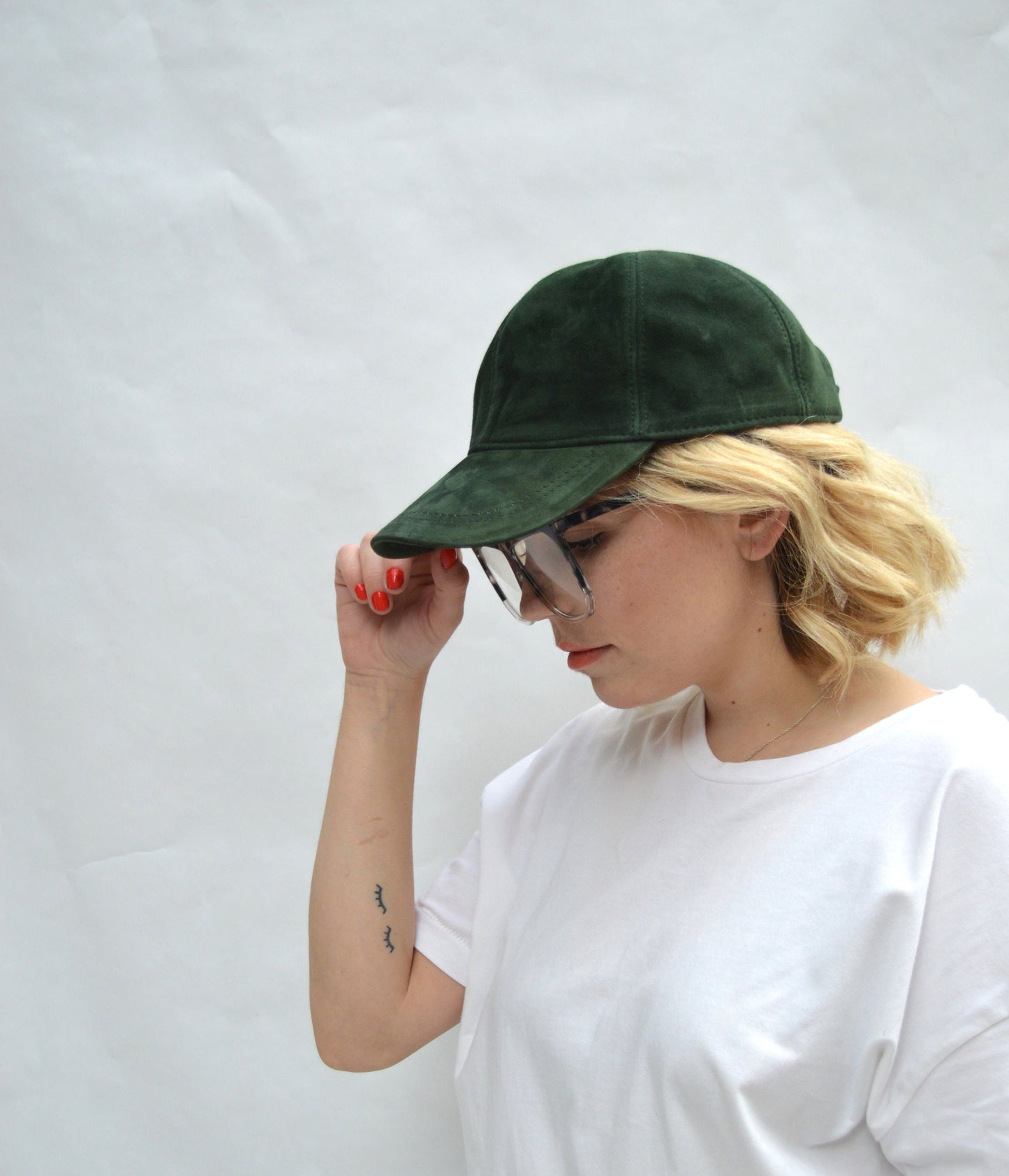 Suede Leather Baseball Cap: Adjustable Genuine Cow Leather