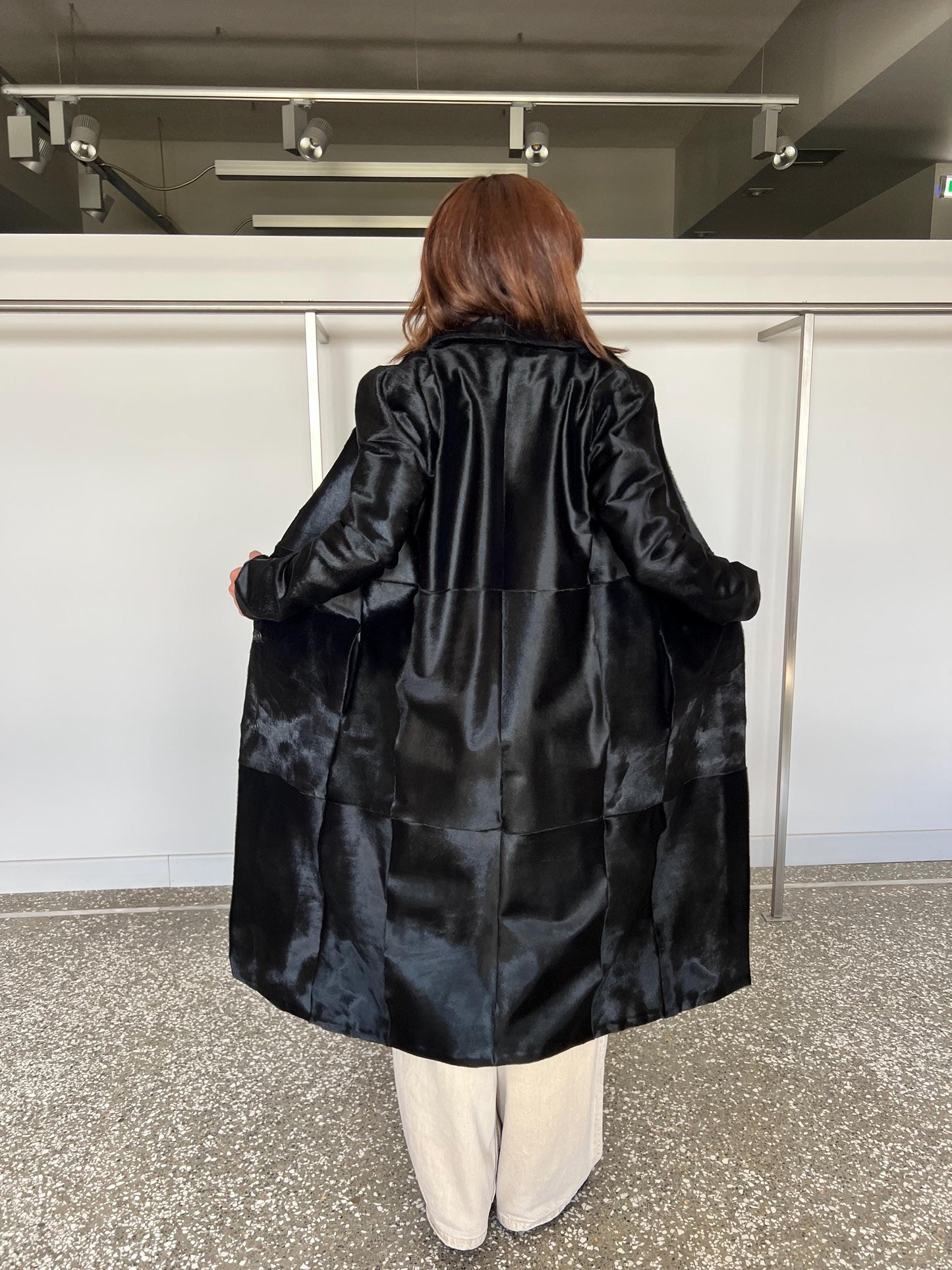 Handmade Hair-On Calf Leather Coat - Slim Fit Transitional Jacket