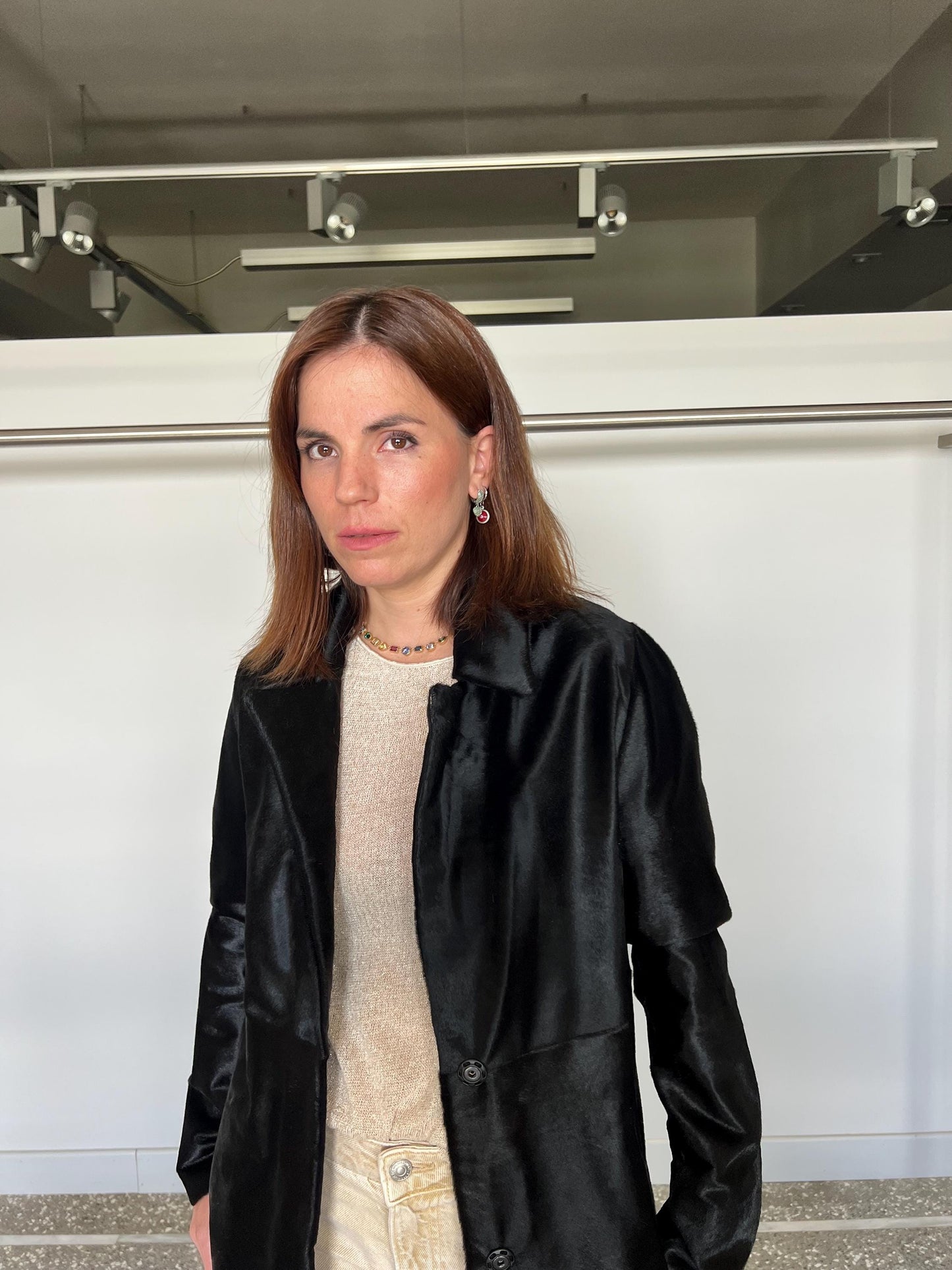 Handmade Hair-On Calf Leather Coat - Slim Fit Transitional Jacket