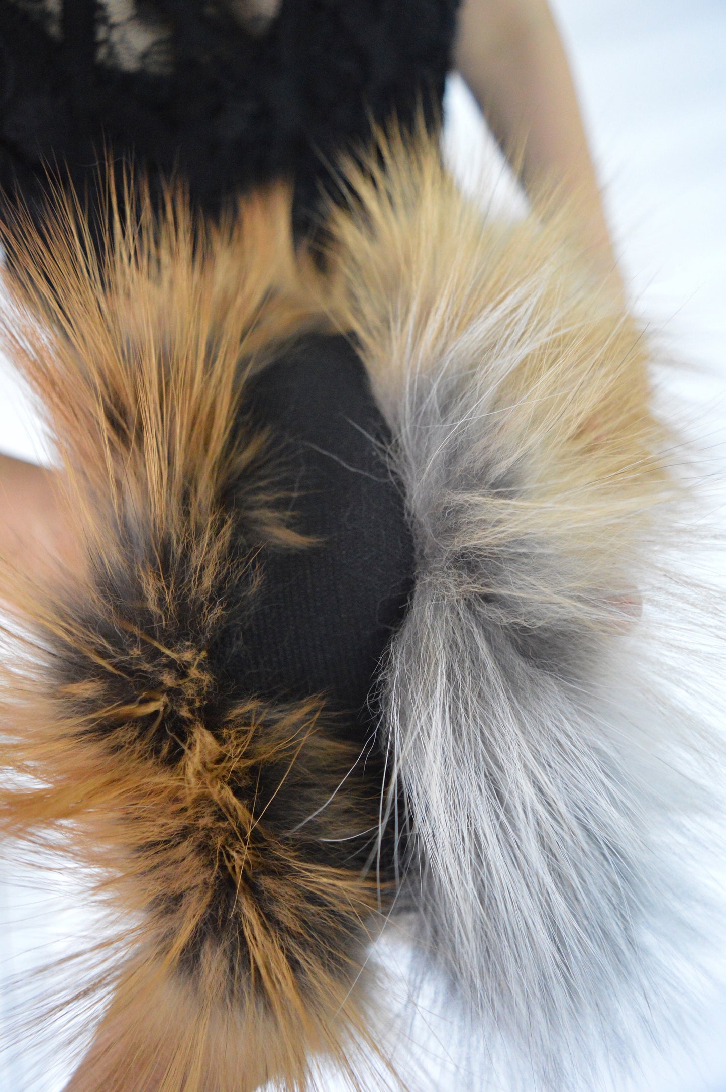 Real Red Fox Fur Headband Collar: Winter Loop Scarf