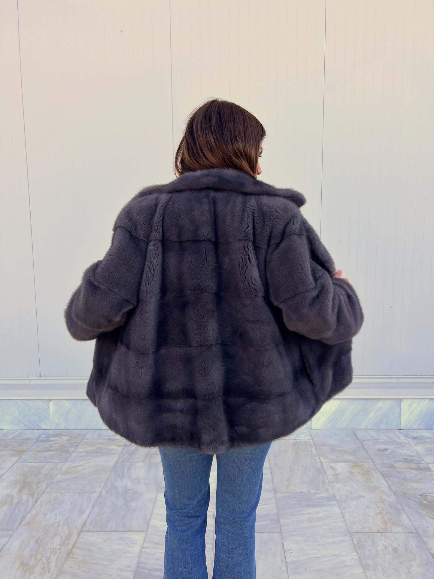Gray-Blue Mink Fur Jacket – Saga Pelts, Notch Collar