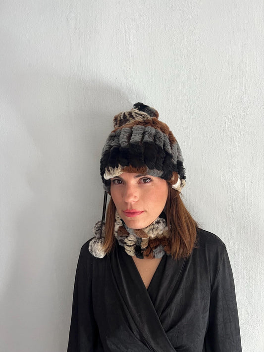 Handmade Knit Beanie Fur Hat: Ultra Soft & Stretchy